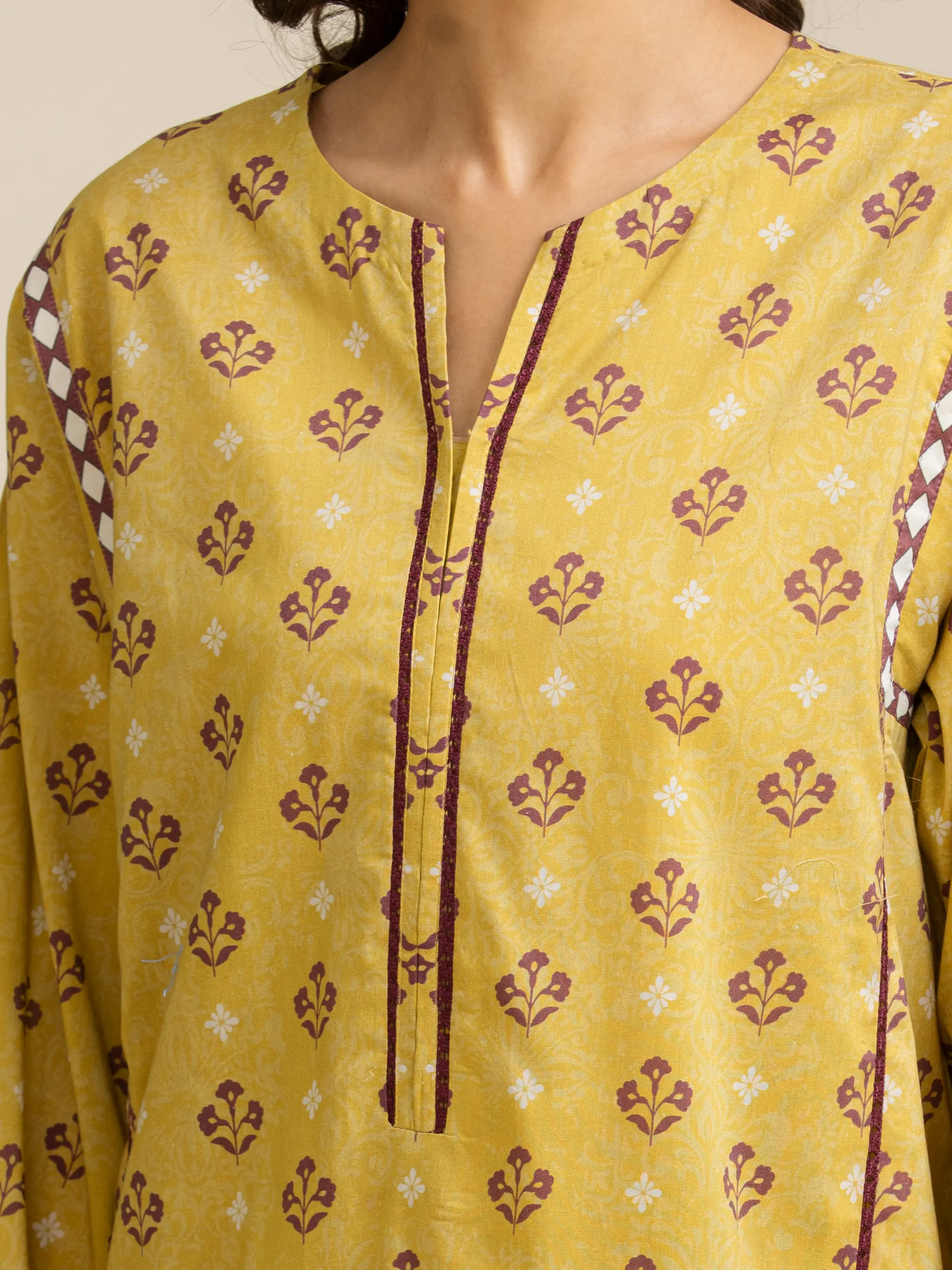 Printed Lawn Suit - EWU5A1-35149-3P - Image 4