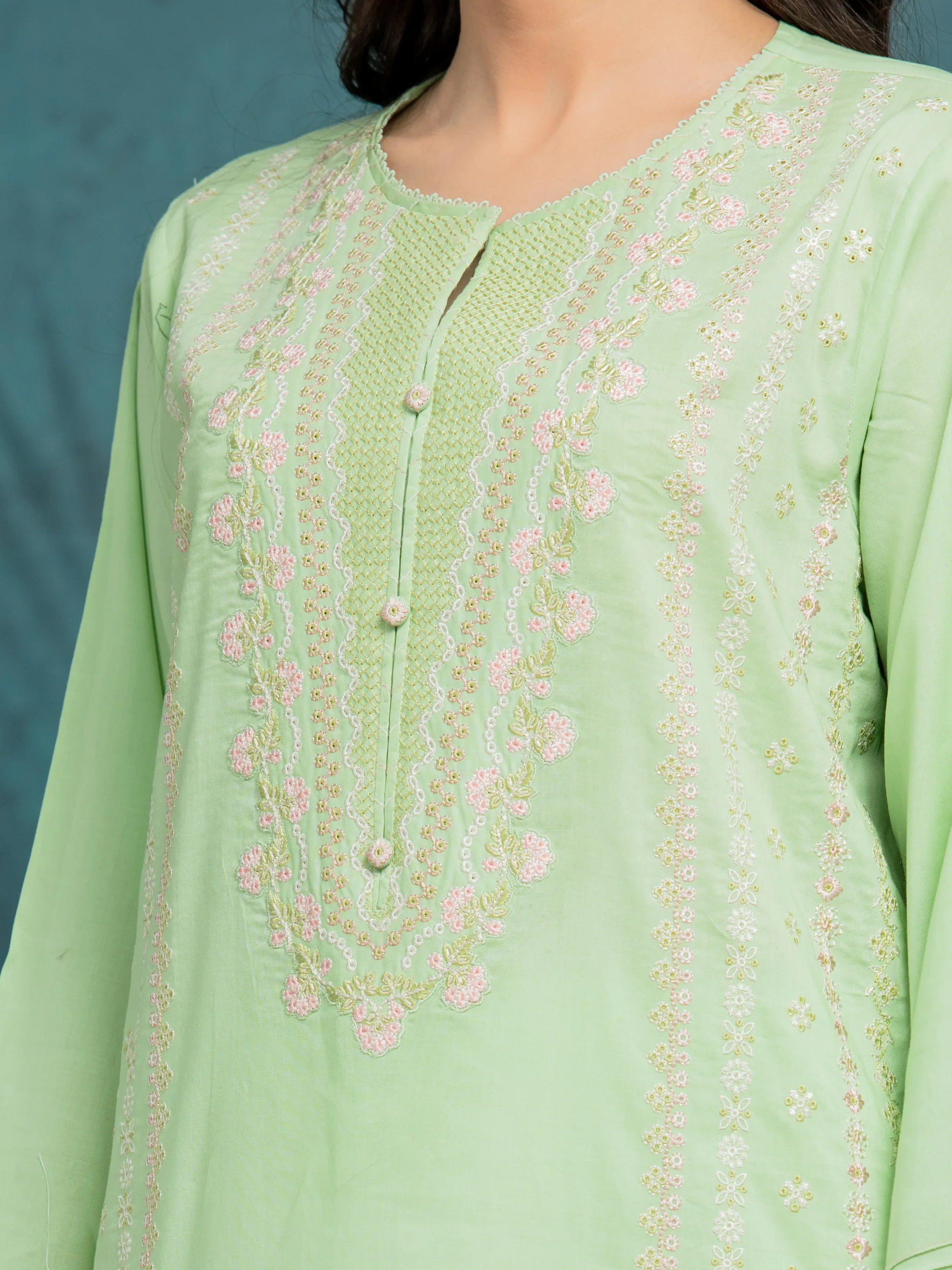 Embroidered Cambric Suit - EWU24V2-31019-3P - Image 2