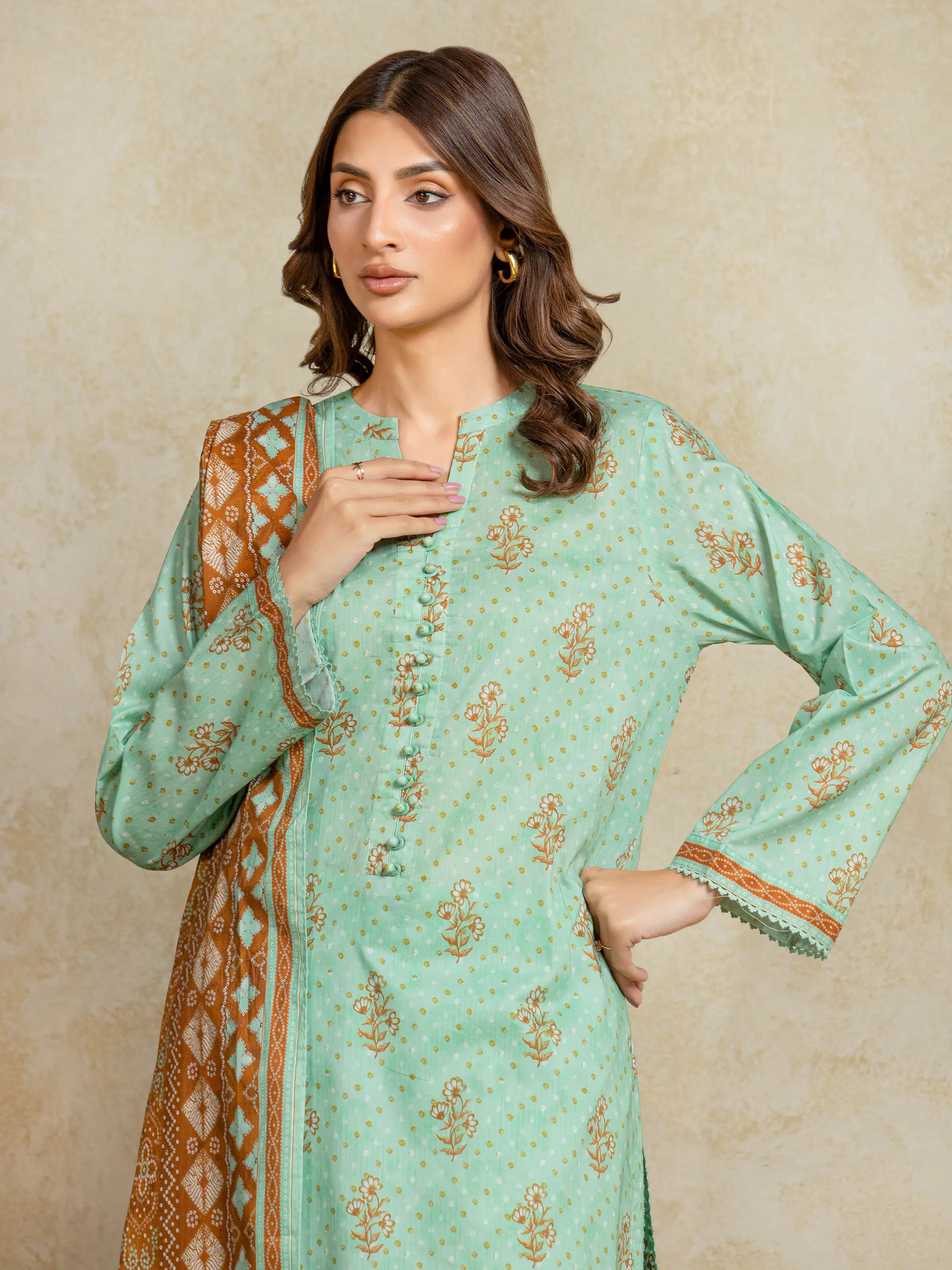 Printed Khaddar Suit - EWU5A3-35975-3P - Image 2