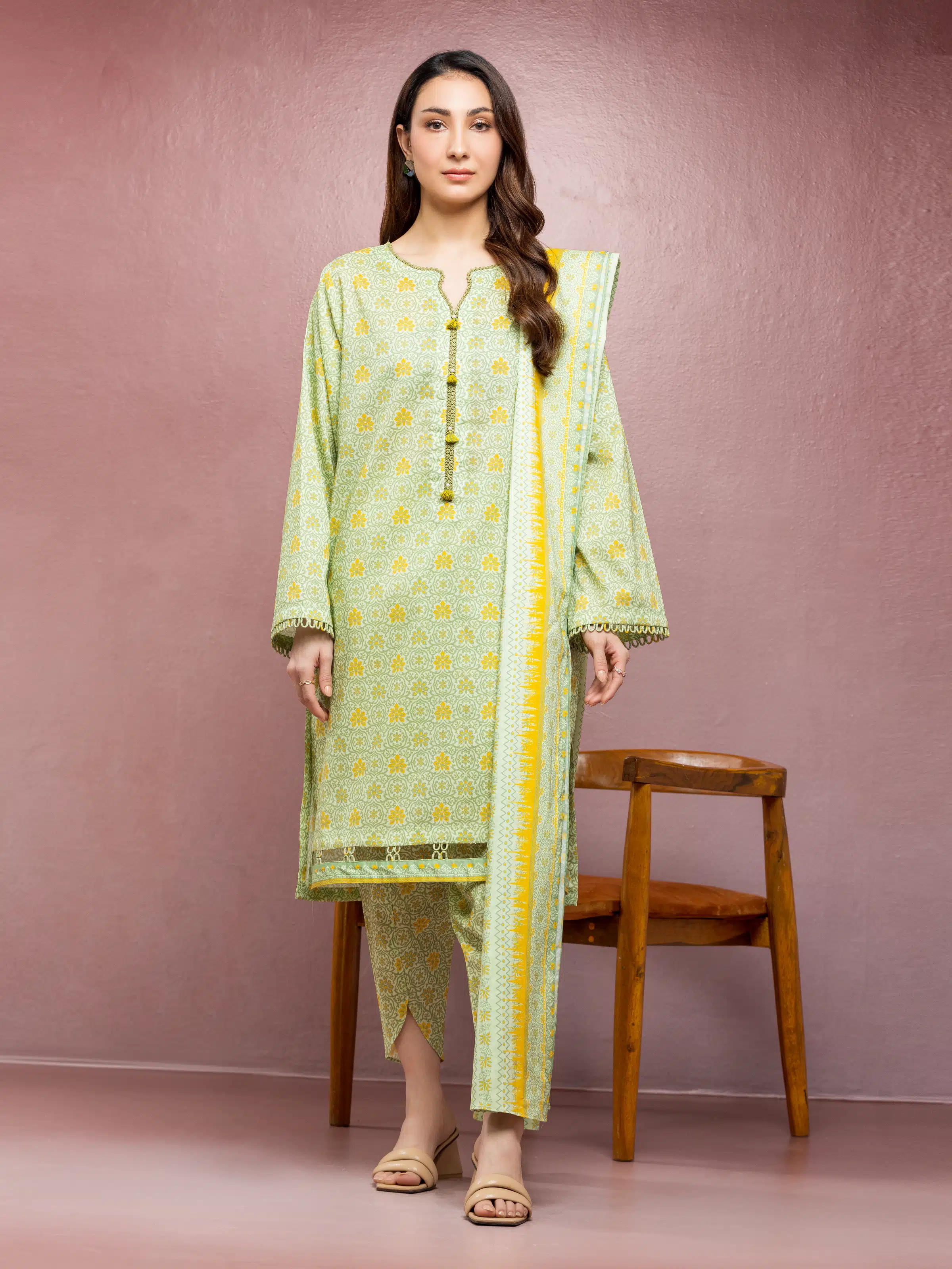 Printed Lawn Shirt Dupatta - EWU5A1-35114SD