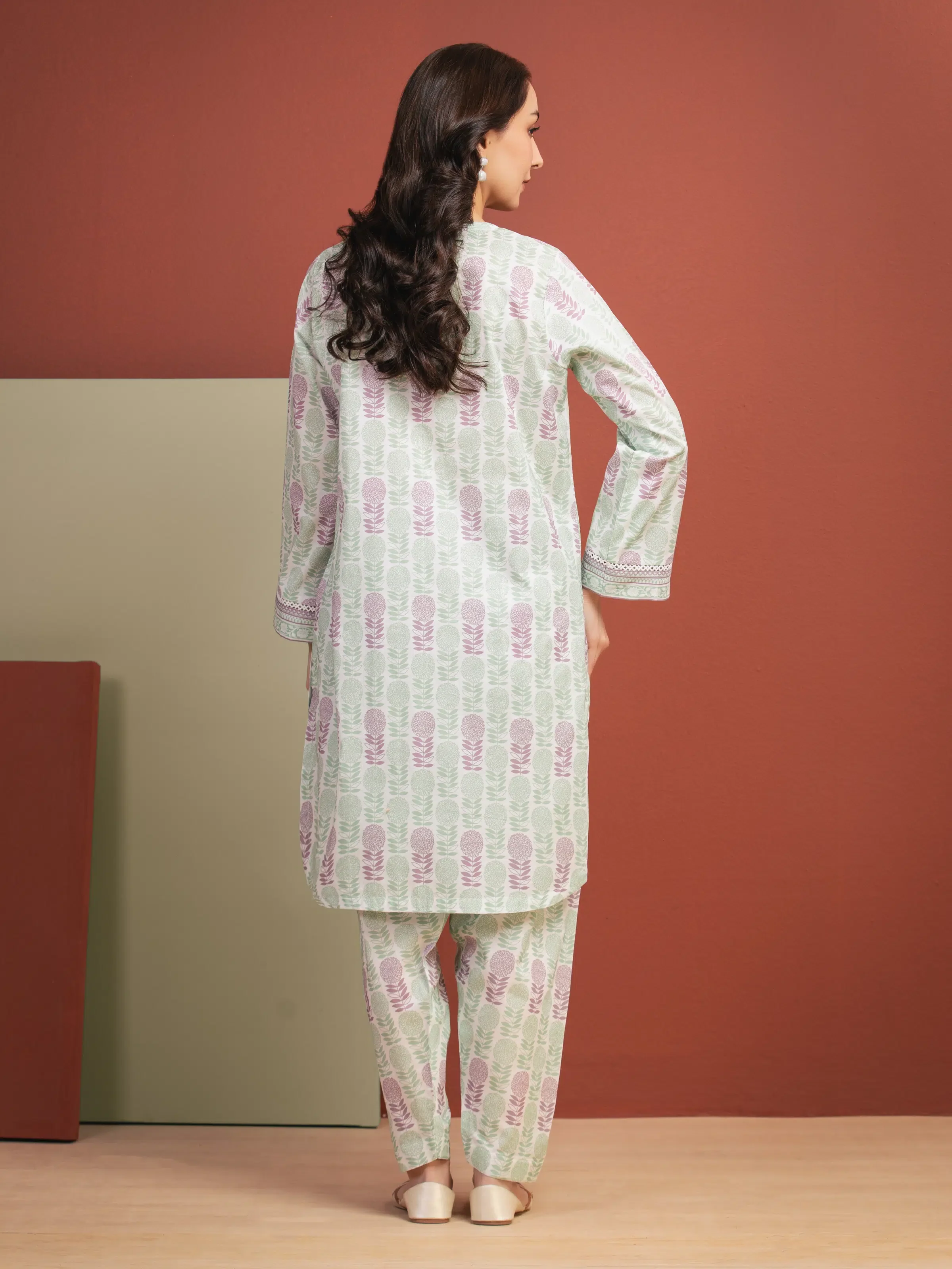 Printed Lawn Shirt Trouser - EWU5A1-35704ST - Image 5