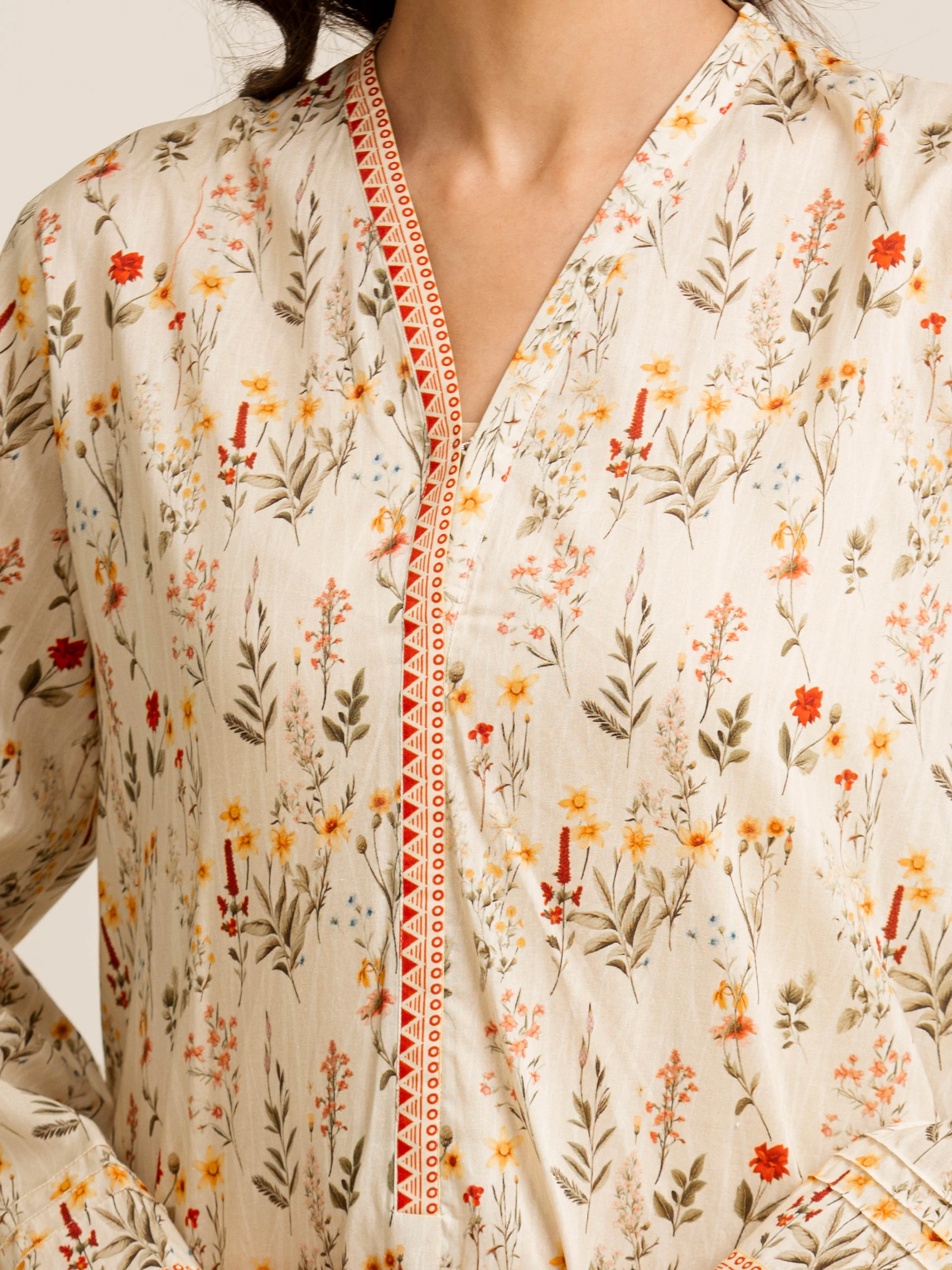 Printed Lawn Suit - EWU5A1-35115-3P - Image 4