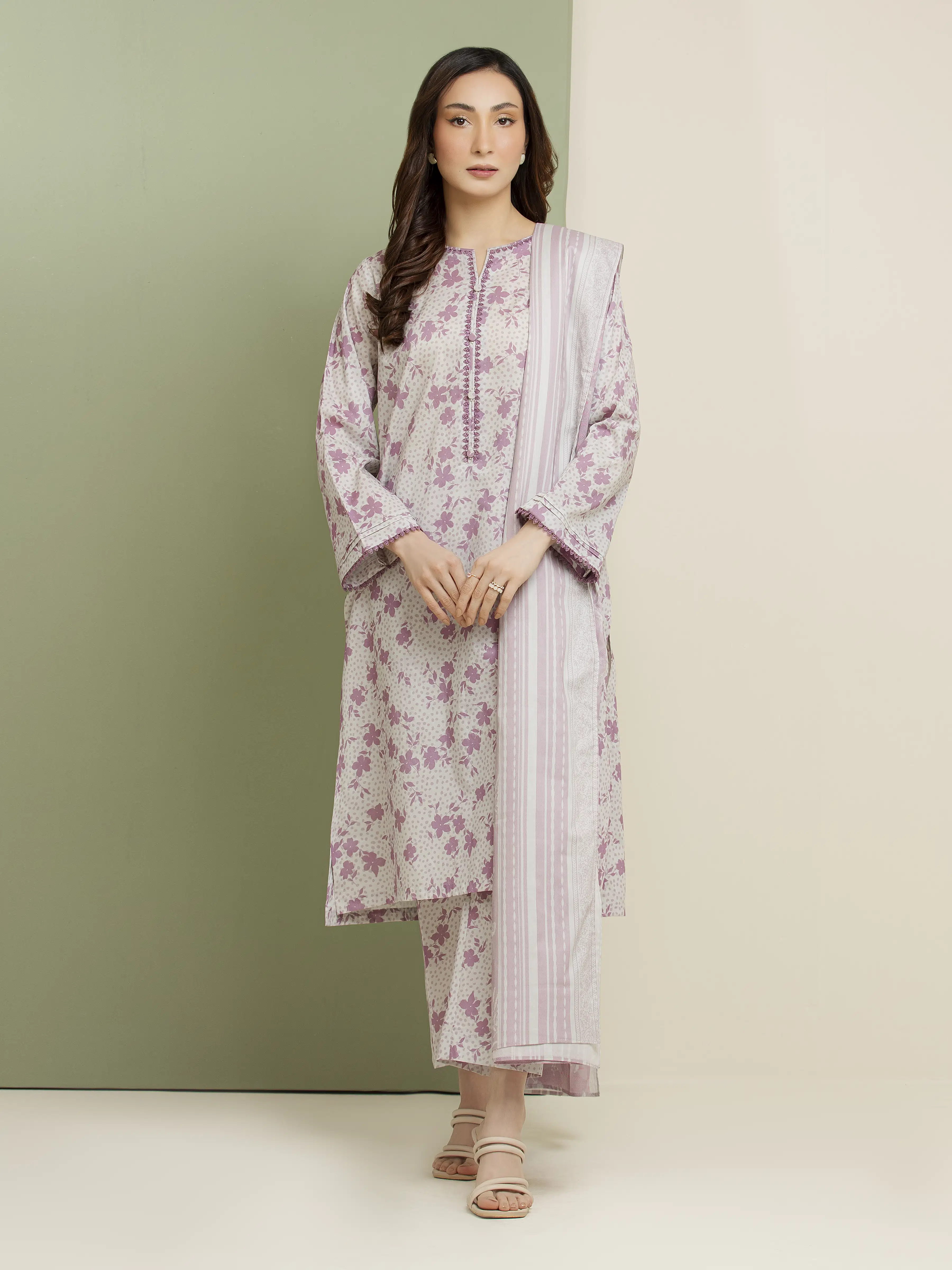 Printed Lawn Suit - EWU5A1-35166-3P