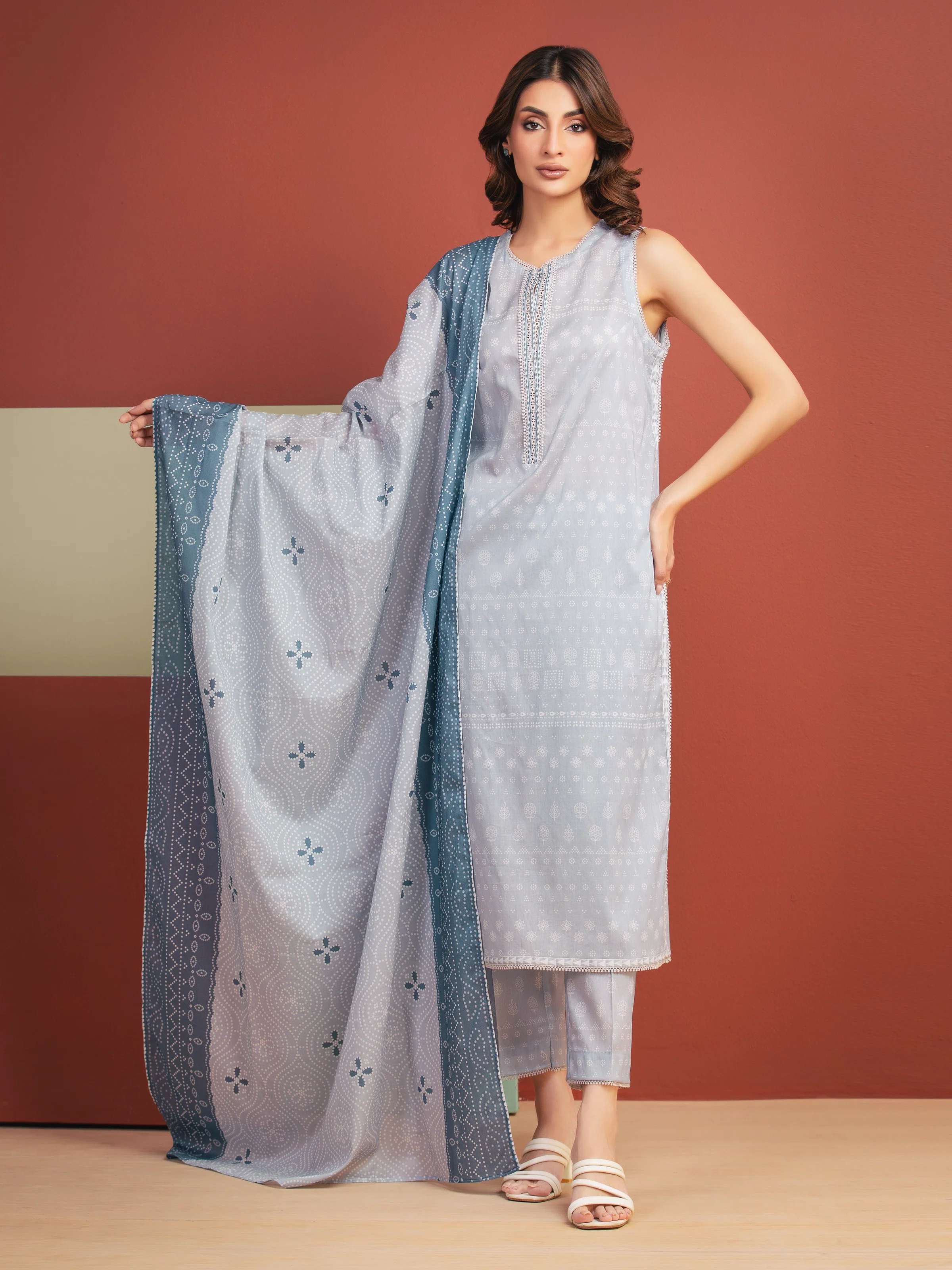 Printed Lawn Suit - EWU5A1-35279-3P