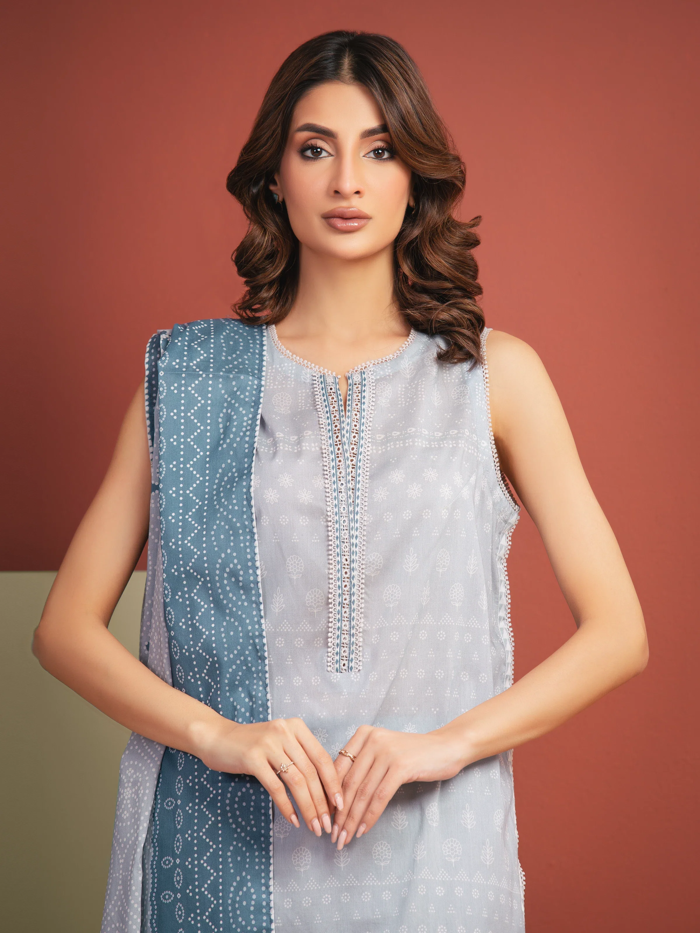 Printed Lawn Suit - EWU5A1-35279-3P - Image 2