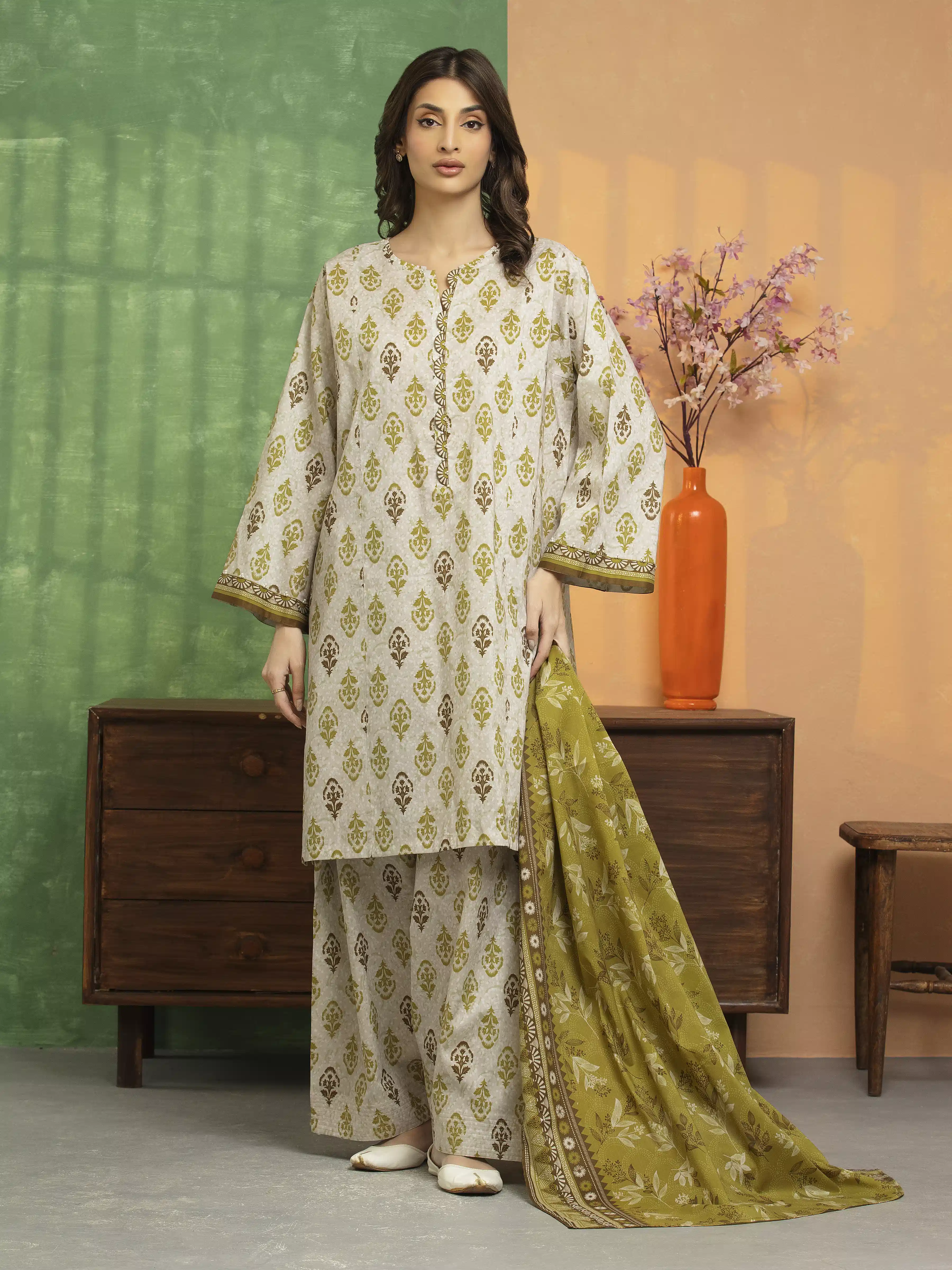 Printed Lawn Suit - EWU5A1-35244-3P