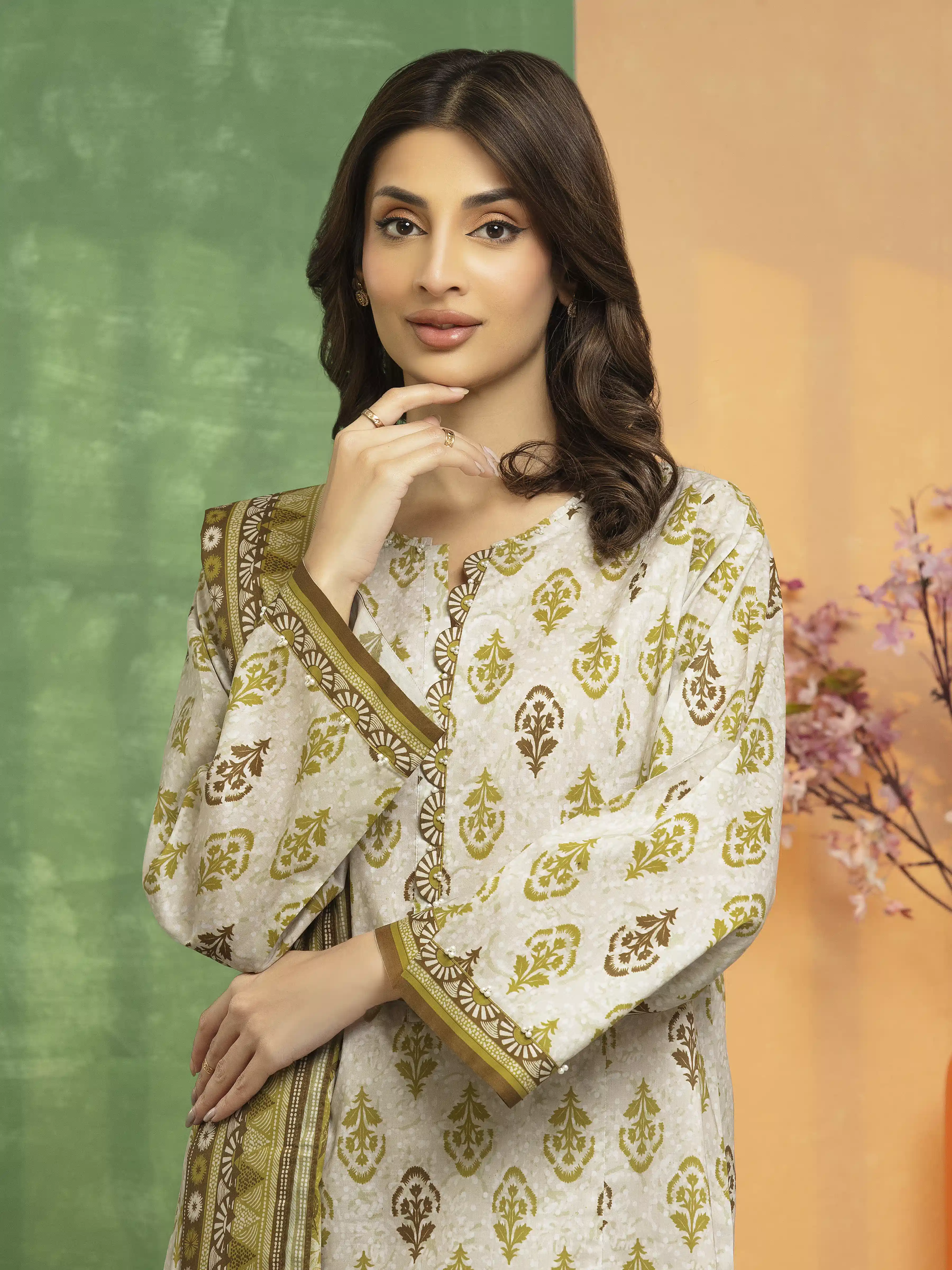 Printed Lawn Suit - EWU5A1-35244-3P - Image 4