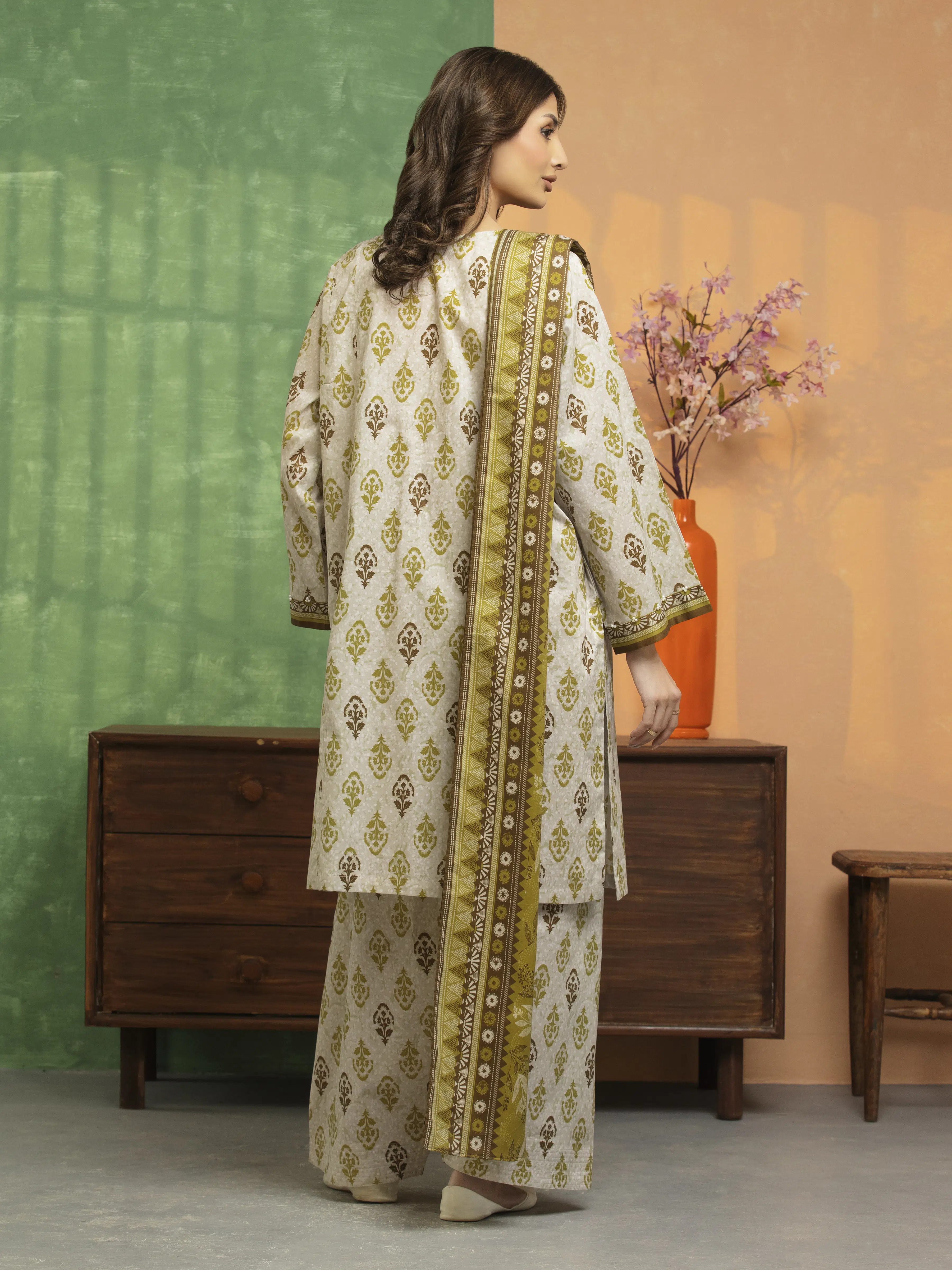 Printed Lawn Suit - EWU5A1-35244-3P - Image 6