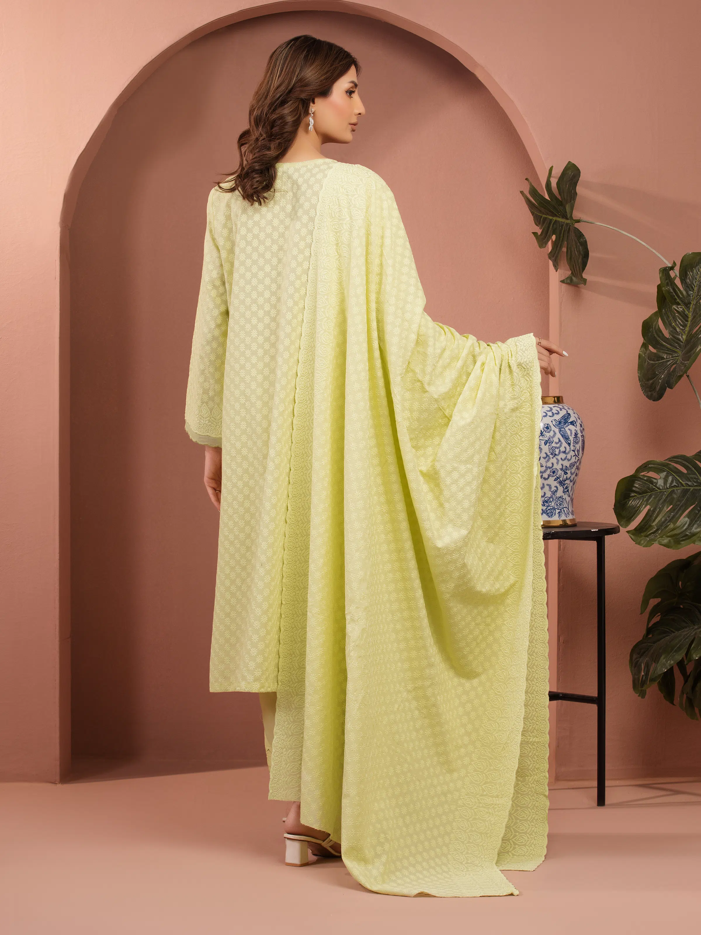 Embroidered Cambric Suit - EWU5V2-31836-3P - Image 5