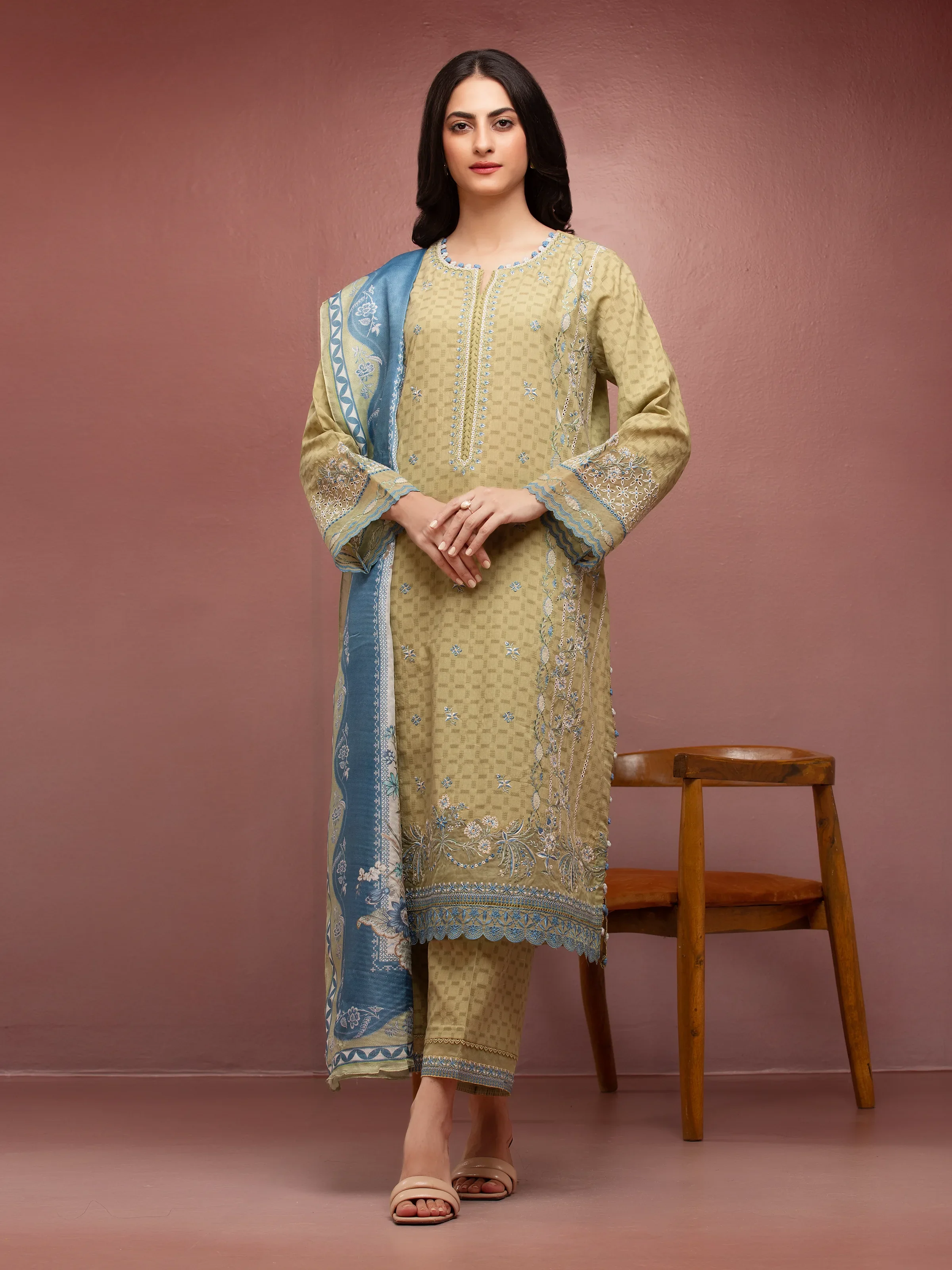 Embroidered Lawn Suit - EWU5V1-31230-3P
