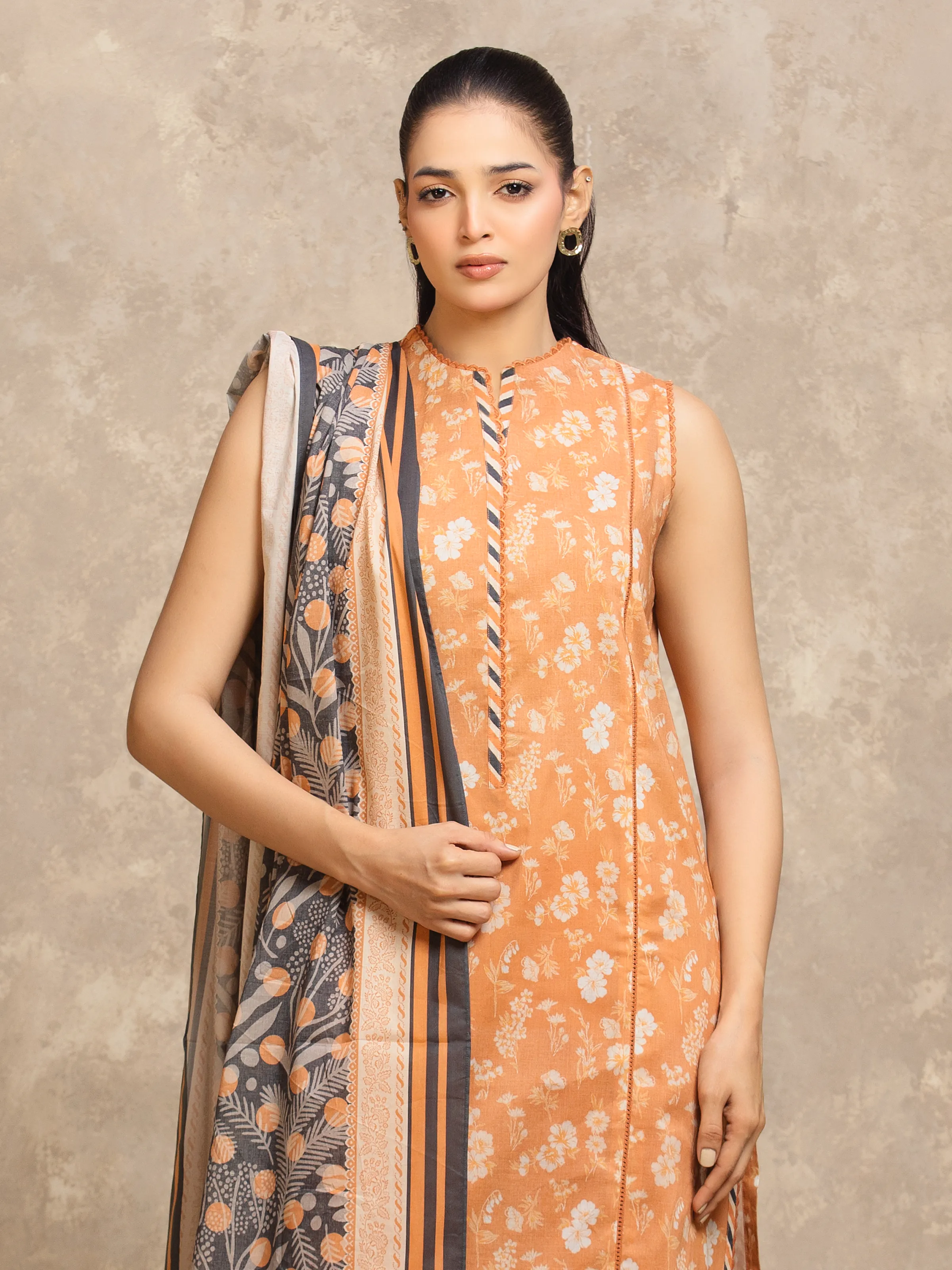 Printed Lawn Suit - EWU6A1-36561-3P - Image 2