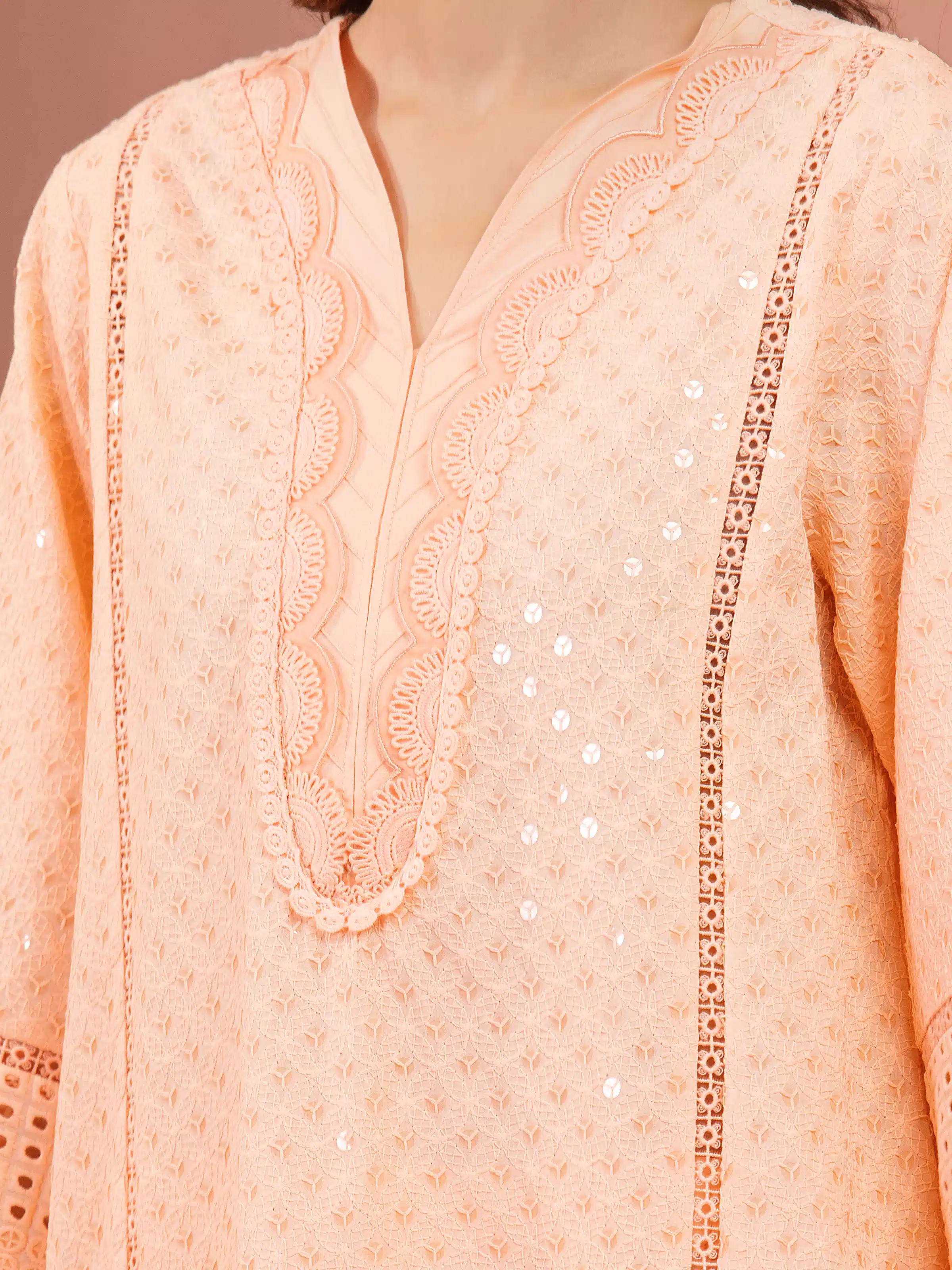 Embroidered Cambric Suit - EWU5V2-31827-3P - Image 3