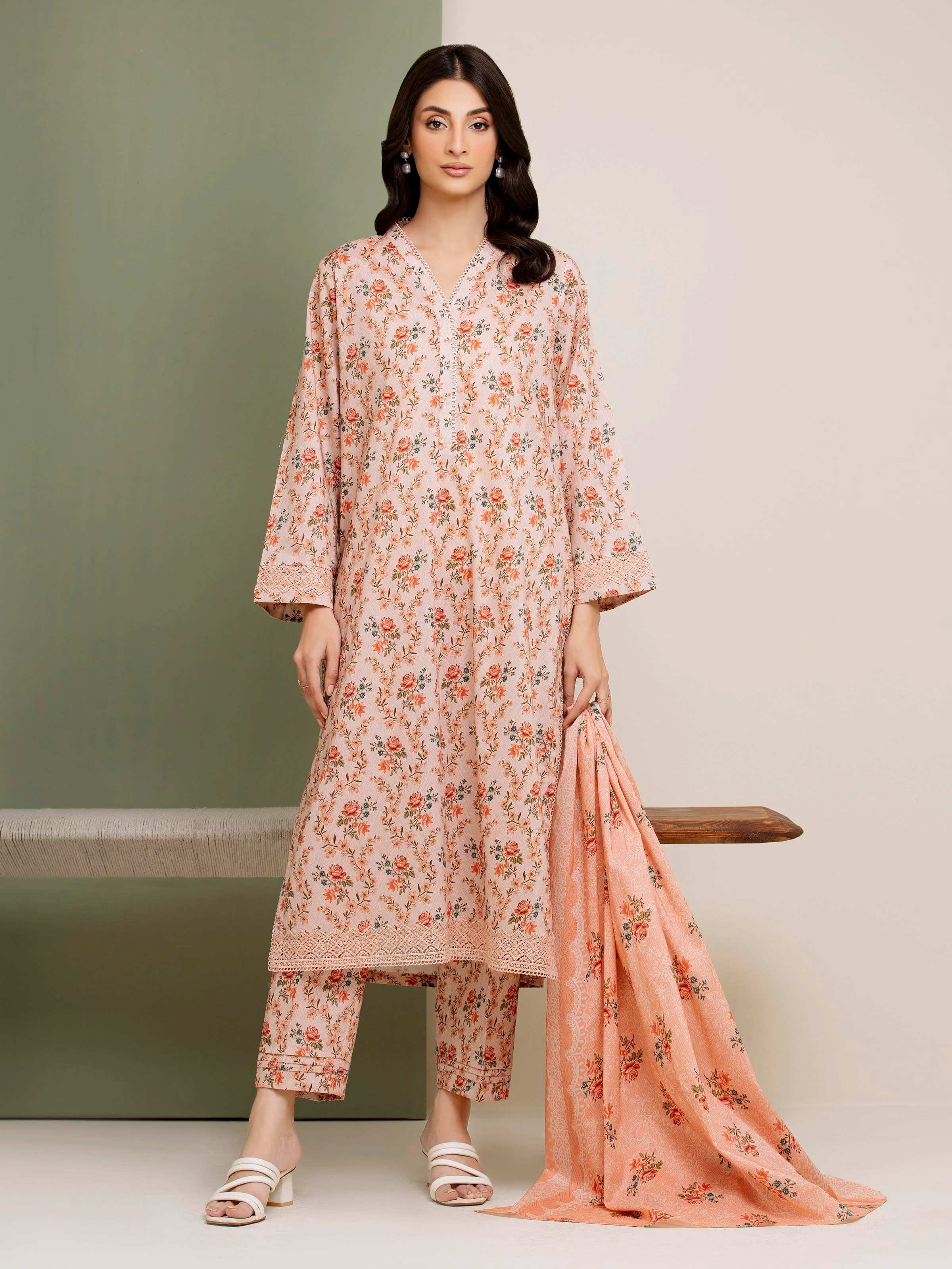 Printed Lawn Suit - EWU5A1-35144-3P