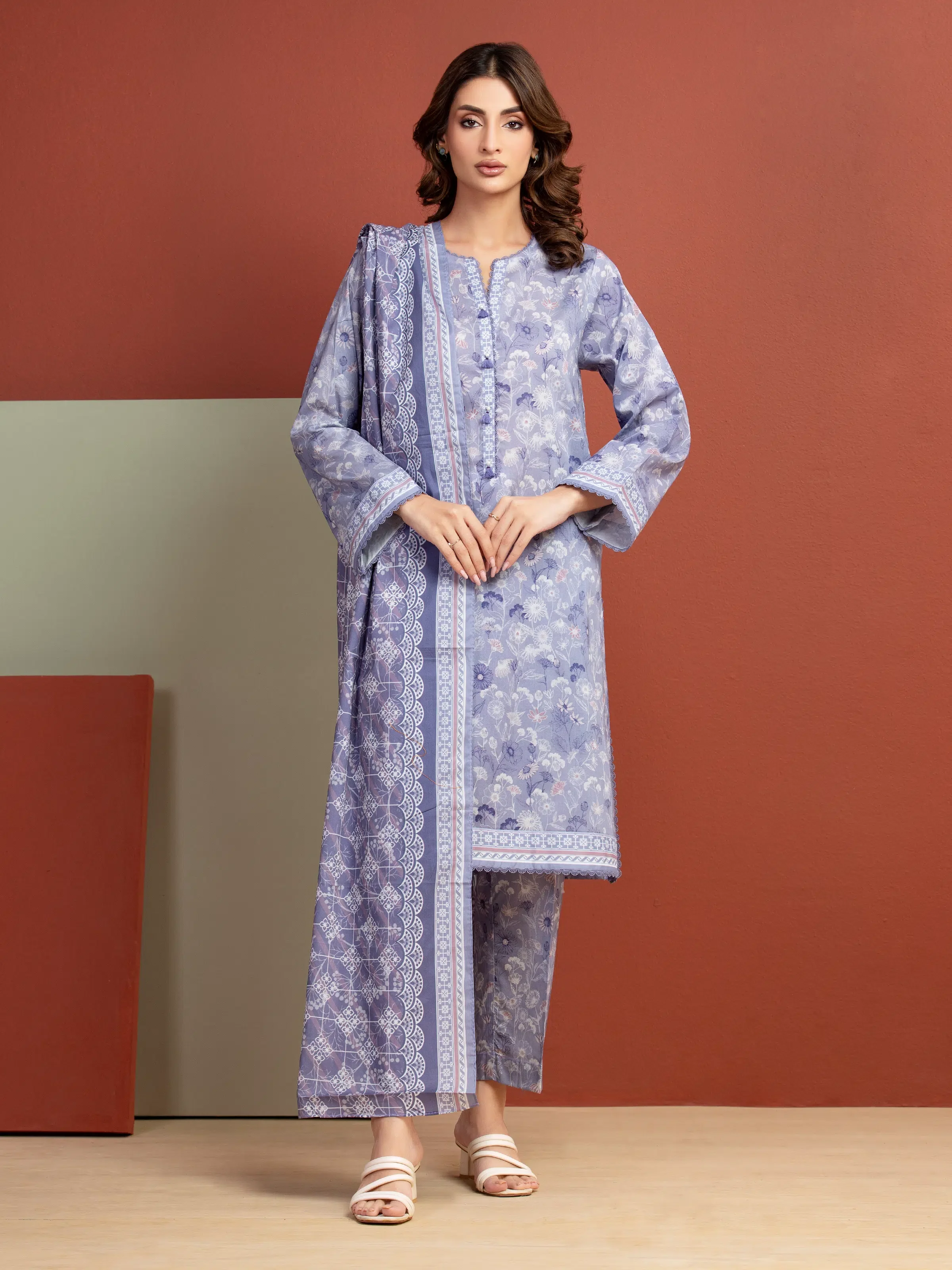 Printed Lawn Suit - EWU5A1-35288-3P