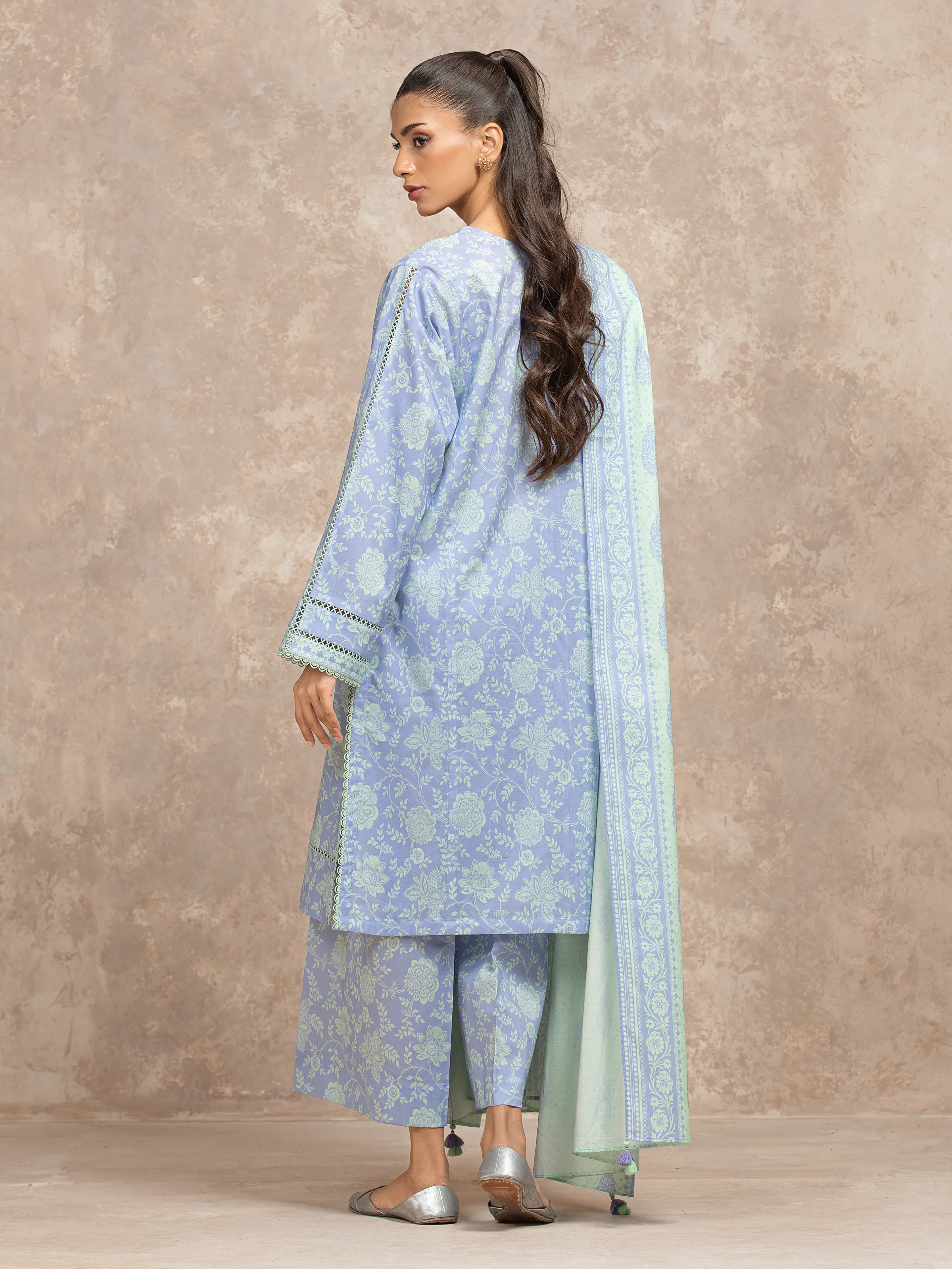 Printed Lawn Suit - EWU6A1-36501-3P - Image 6