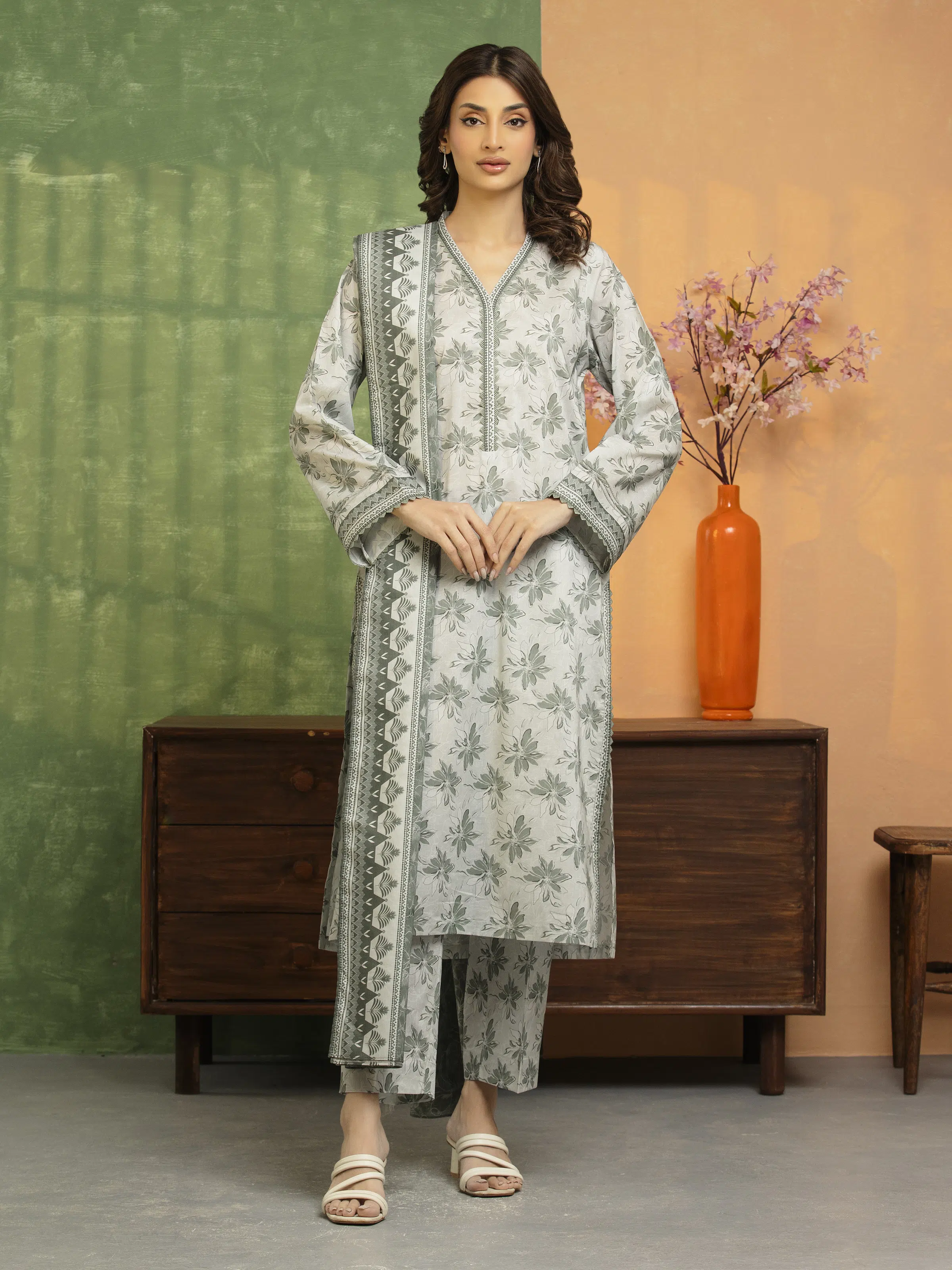 Printed Lawn Suit - EWU5A1-35246-3P