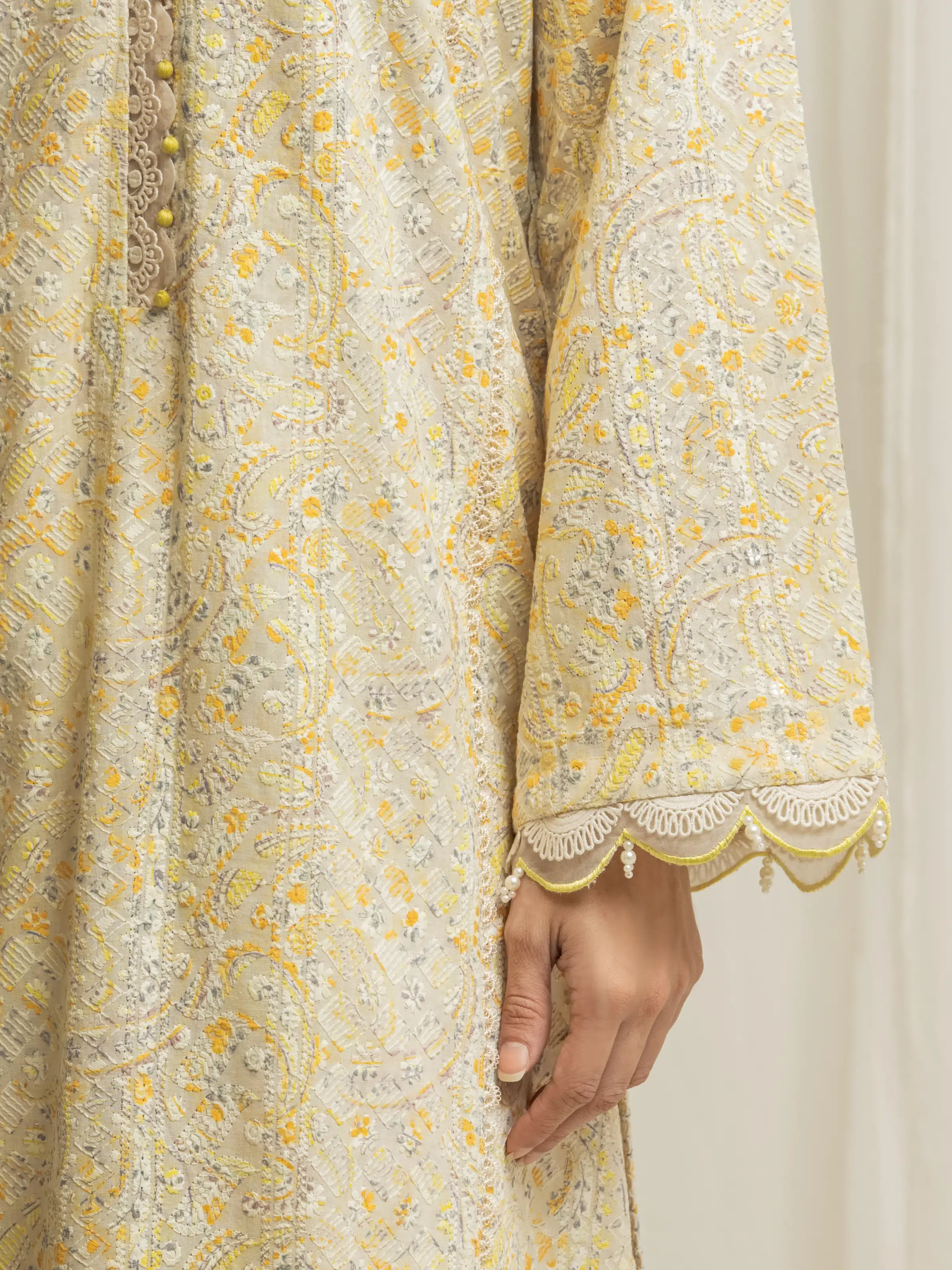 Embroidered Cambric Suit - EWU6V2-33502-3P - Image 3