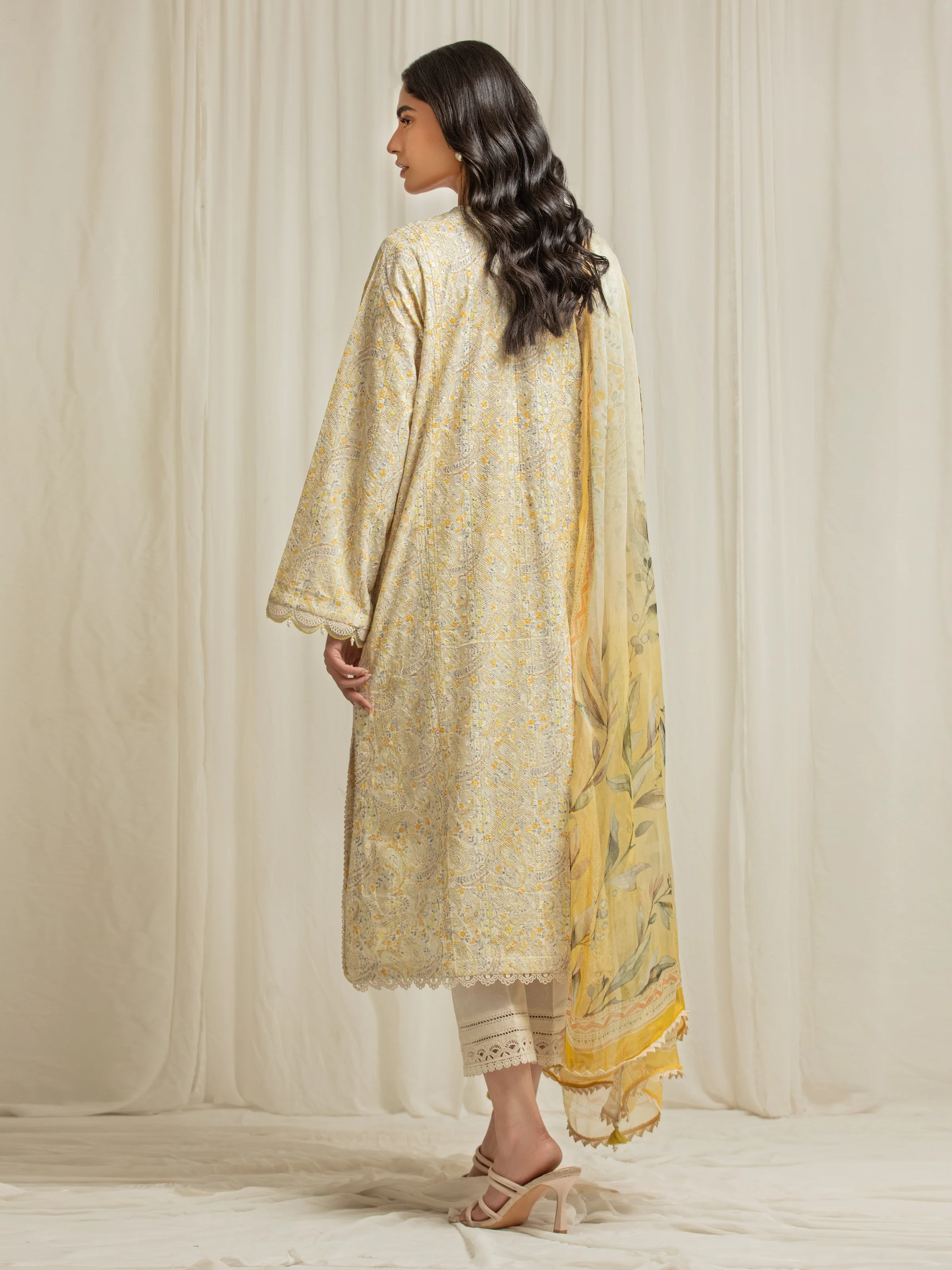 Embroidered Cambric Suit - EWU6V2-33502-3P - Image 5