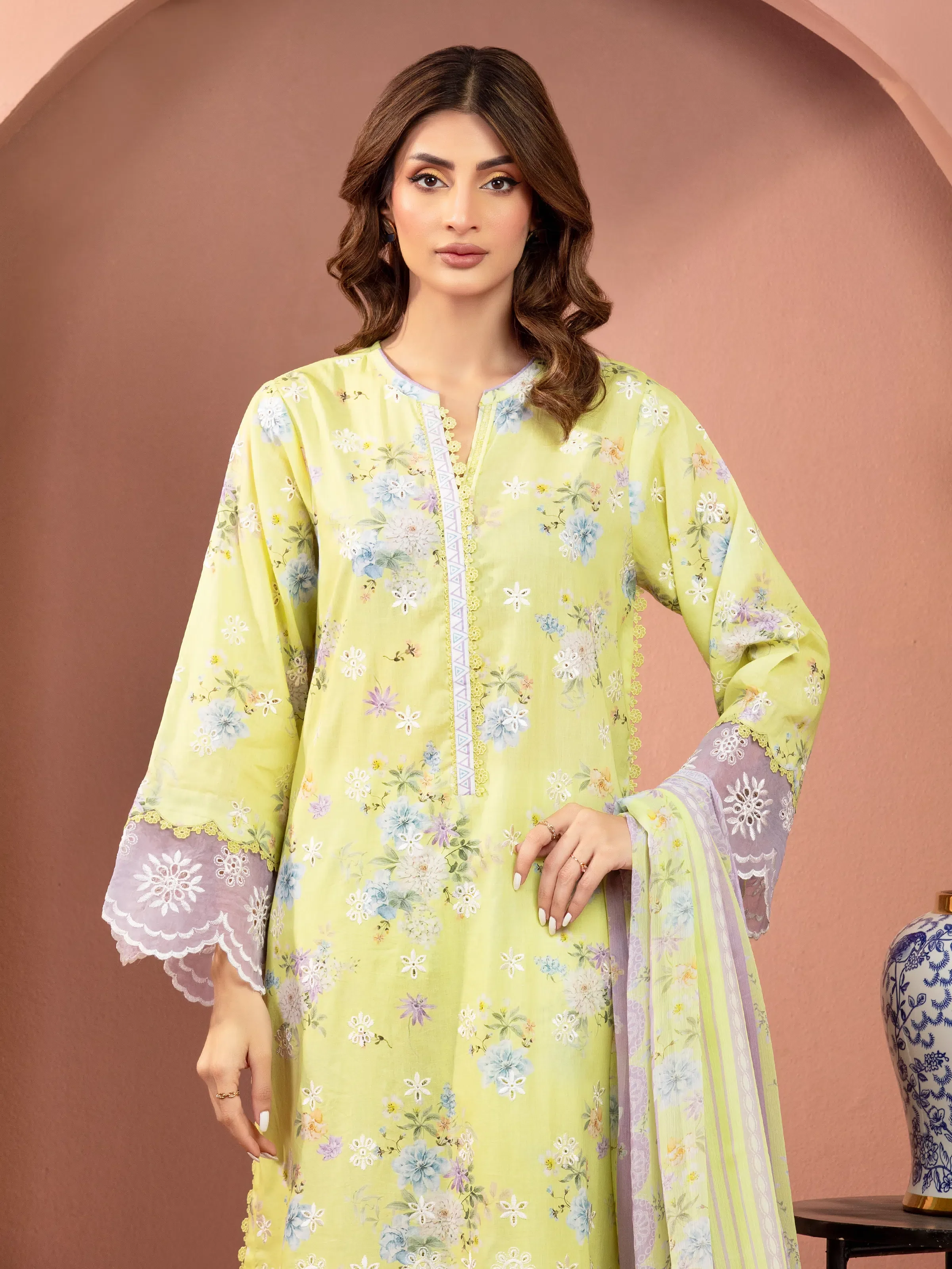 Embroidered Lawn Suit - EWU5V1-31490-3P - Image 3