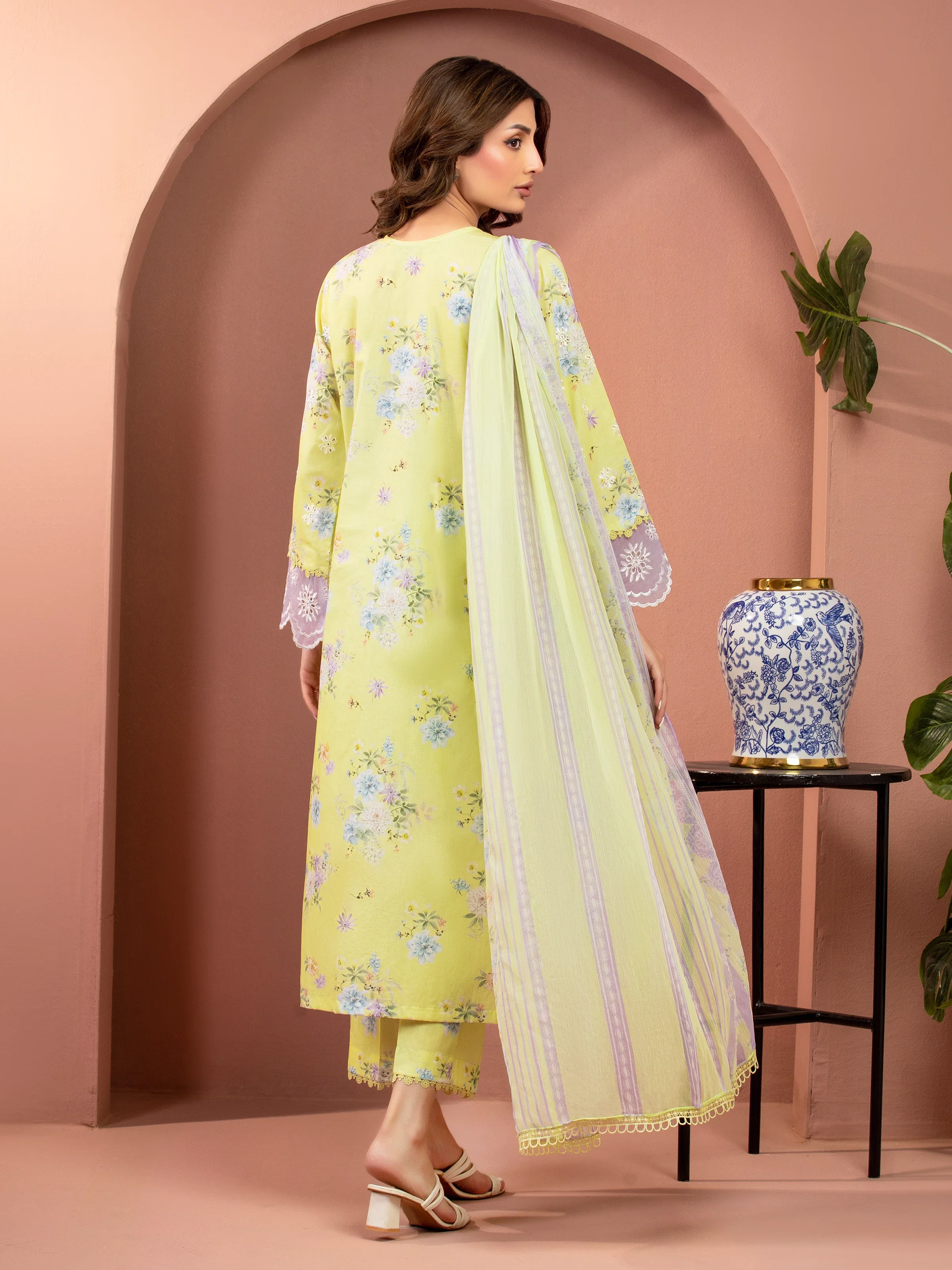 Embroidered Lawn Suit - EWU5V1-31490-3P - Image 6