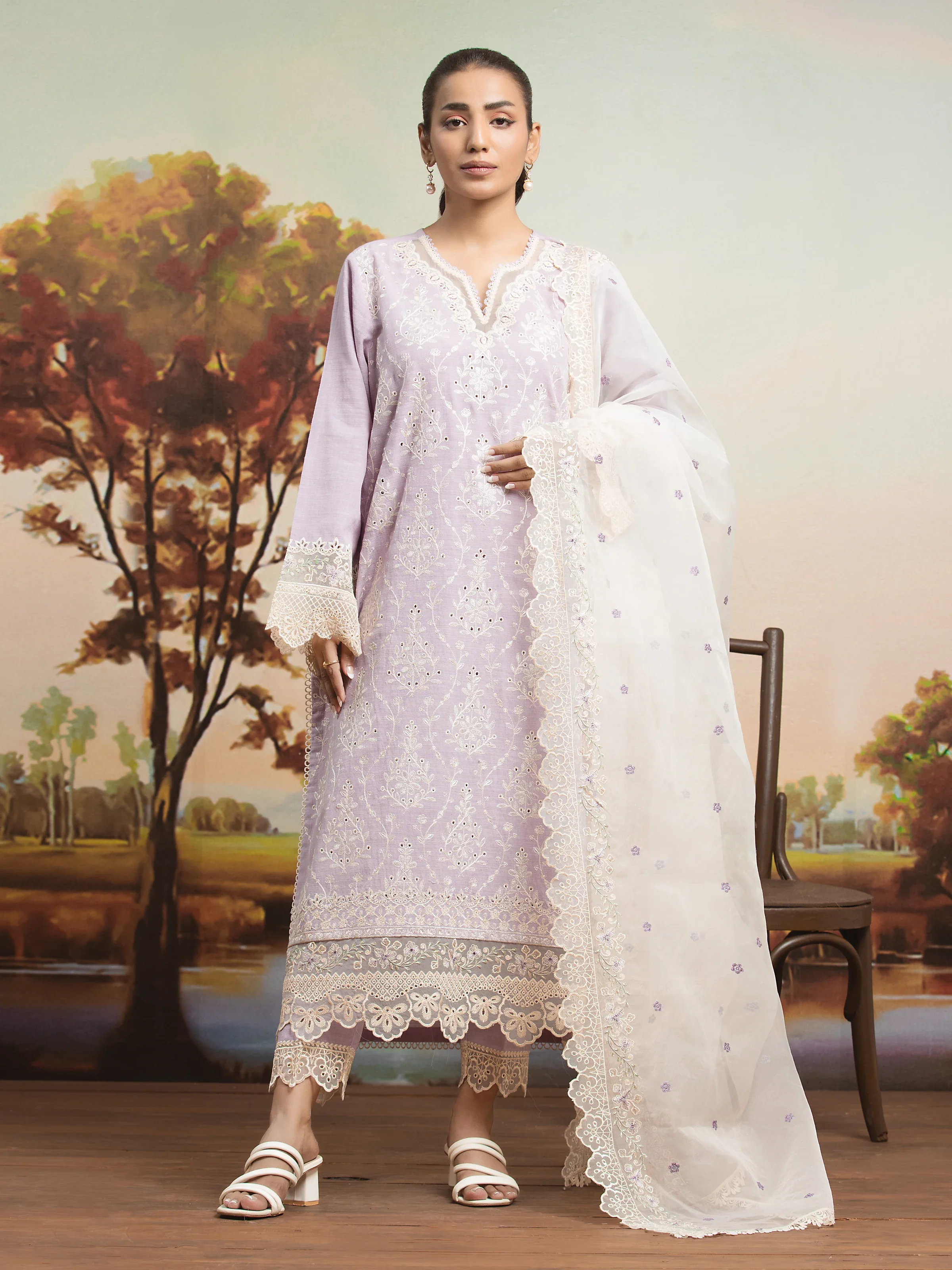 Embroidered Khaddar Suit - EWU24V11-30208-3P