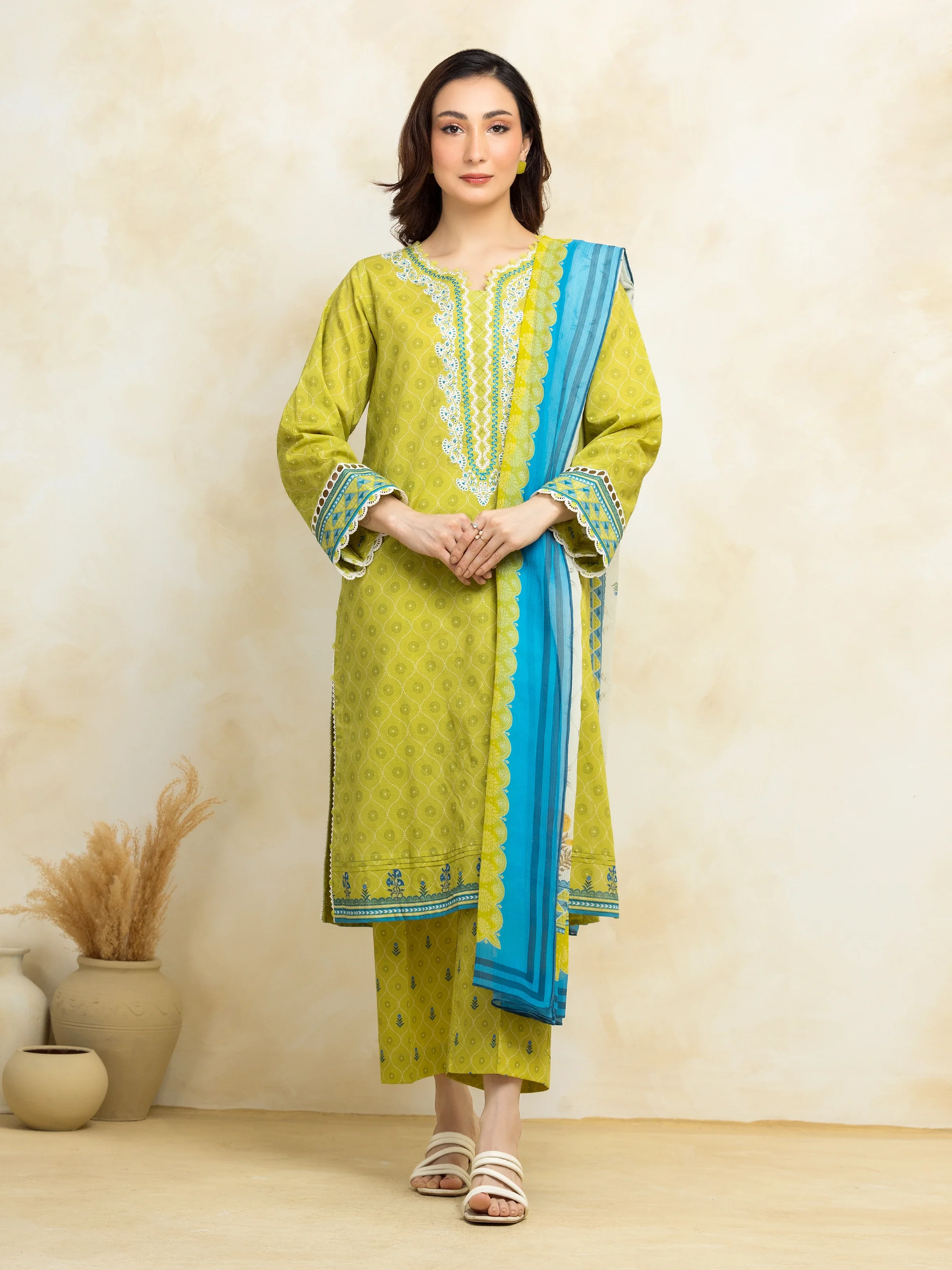 Embroidered Lawn Suit - EWU5V1-31321-3P