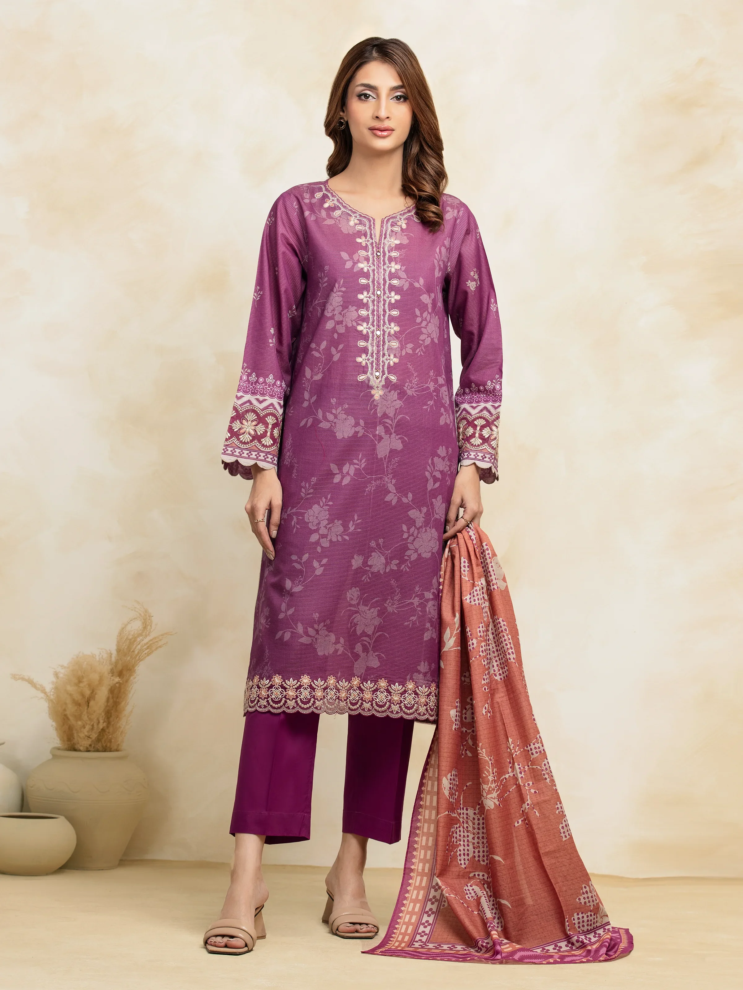 Embroidered Lawn Suit - EWU5V1-31207-3P