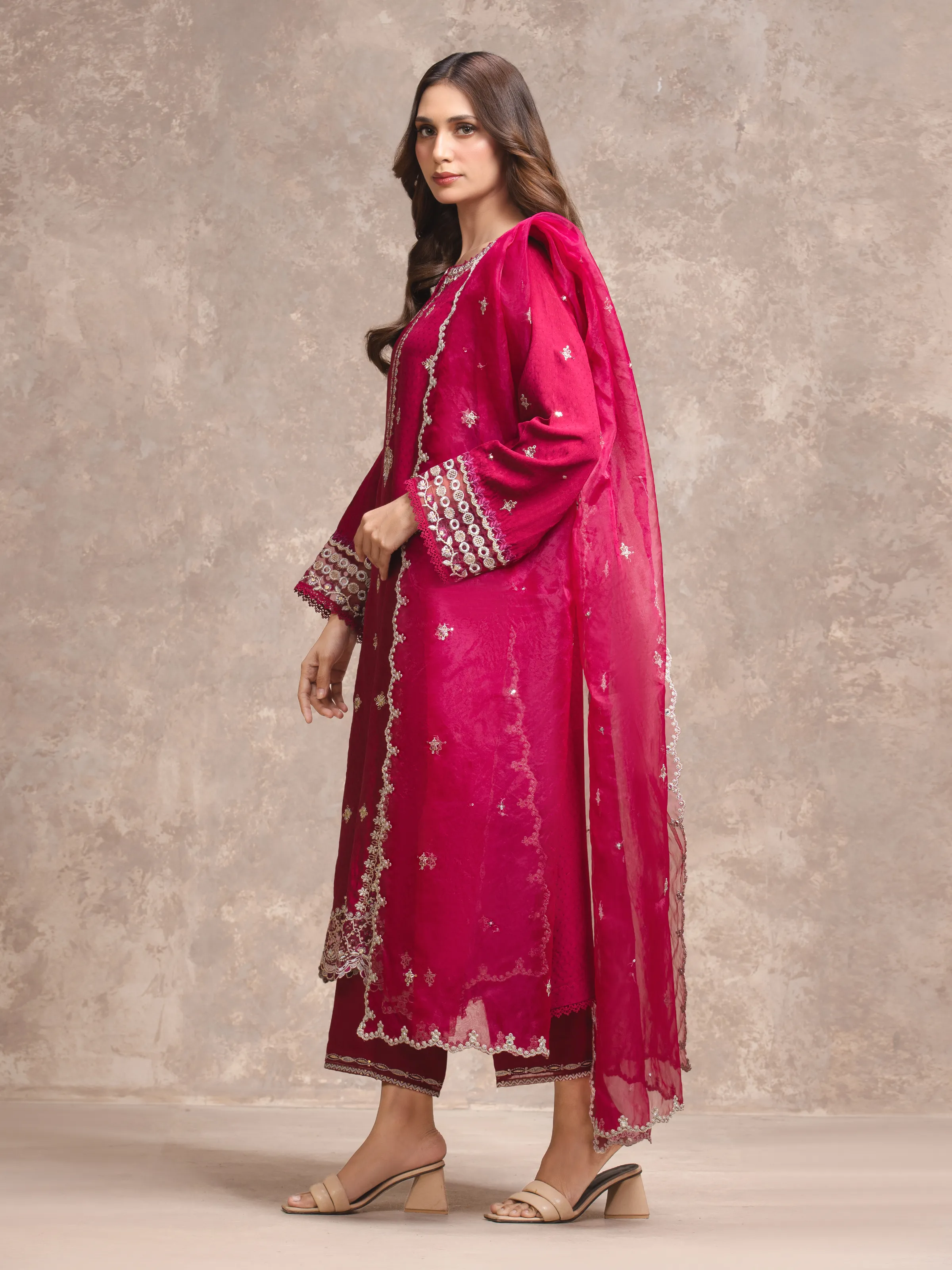 Embroidered Viscose Suit - EWU5V19-32028-3P - Image 5