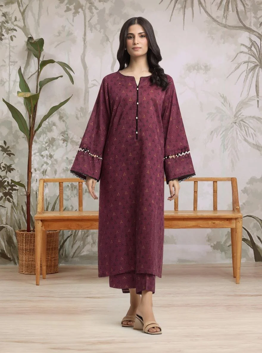 Printed Khaddar Shirt Trouser - EWU24M3-072ST