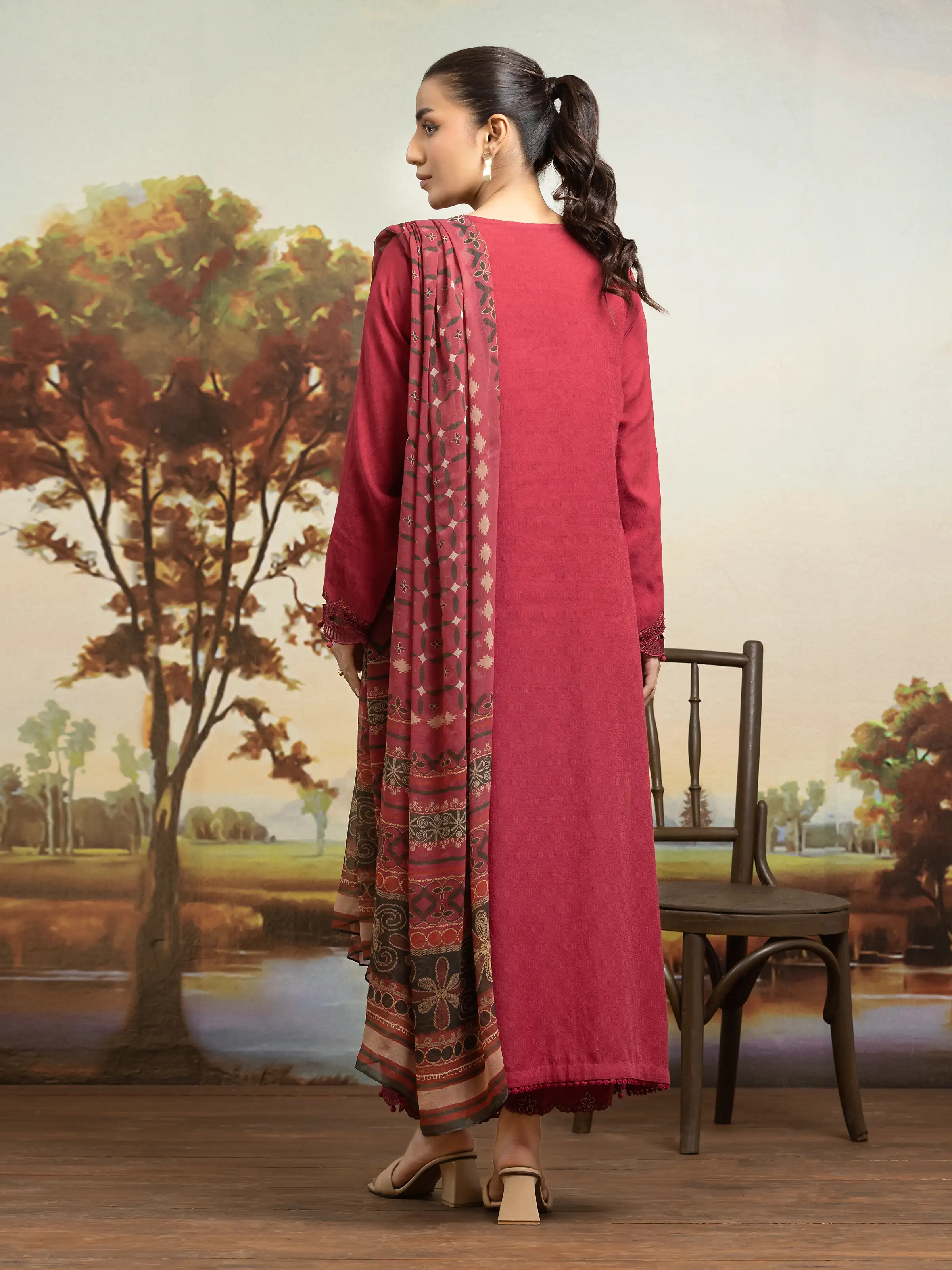 Embroidered Dobby Suit - EWU24V7-30165-3P - Image 4
