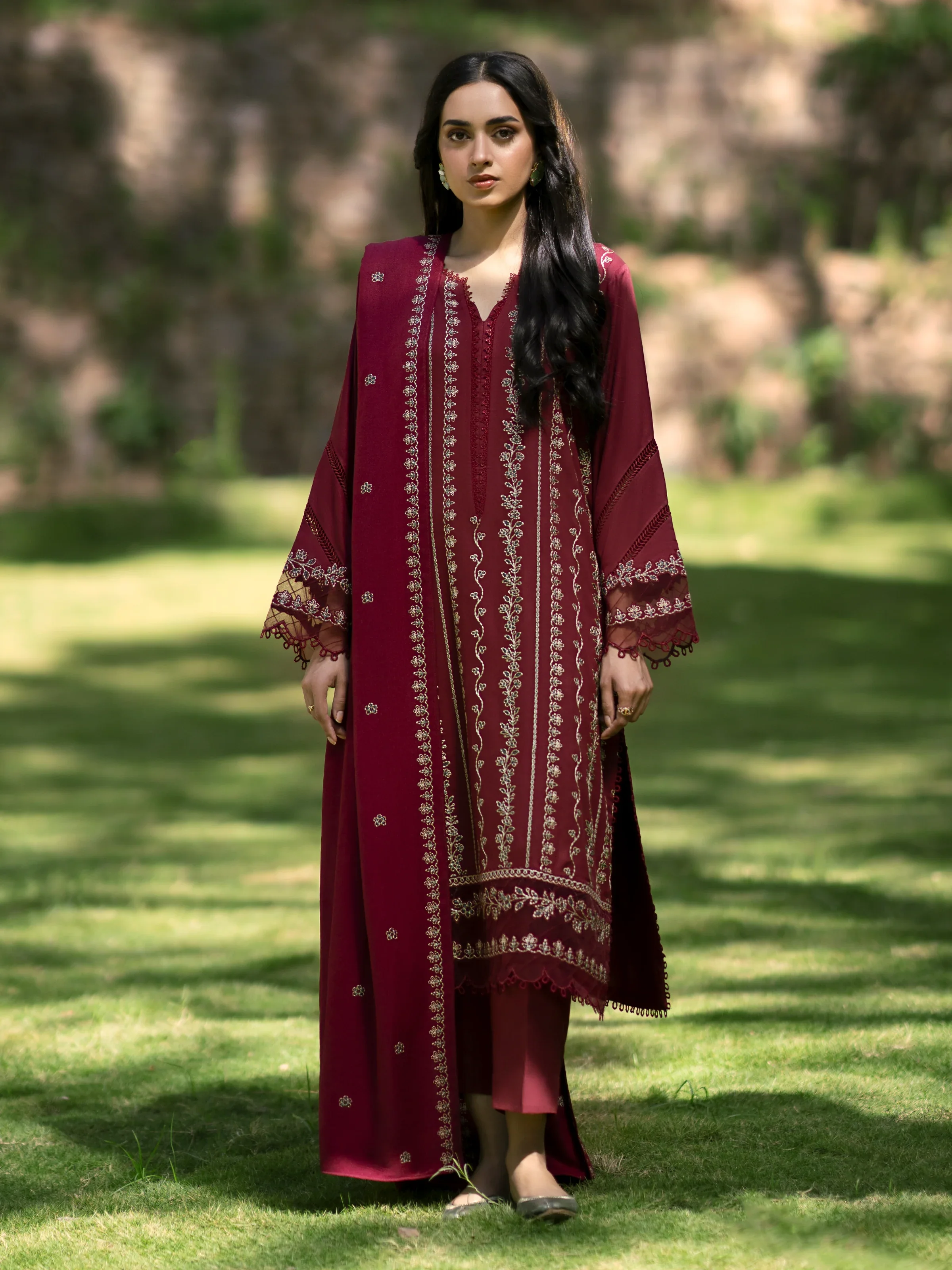 Embroidered Marina Twill Suit - EWU24V14-30204-3P