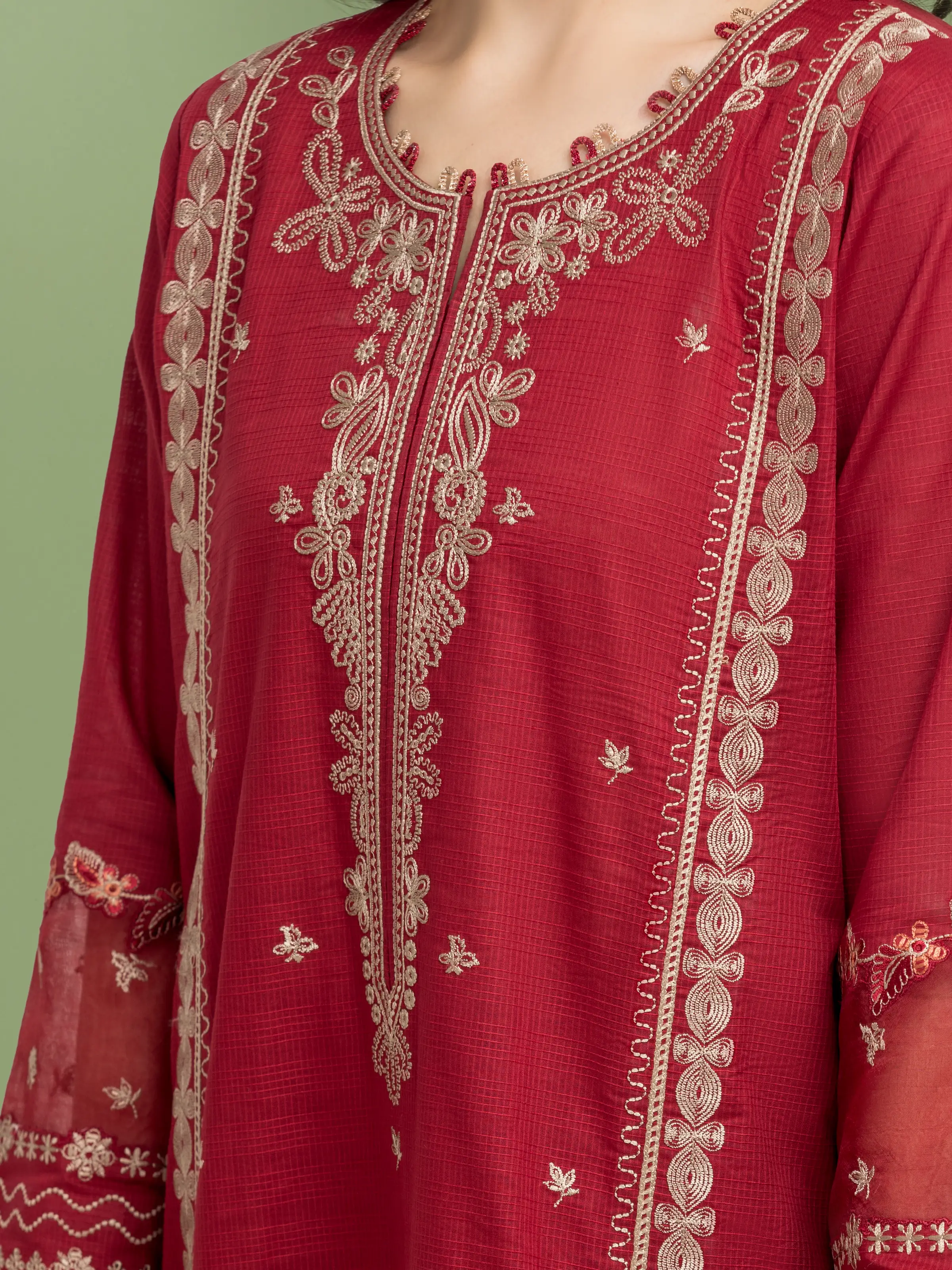 Embroidered Lawn Suit - EWU5V1-31239-3P - Image 4