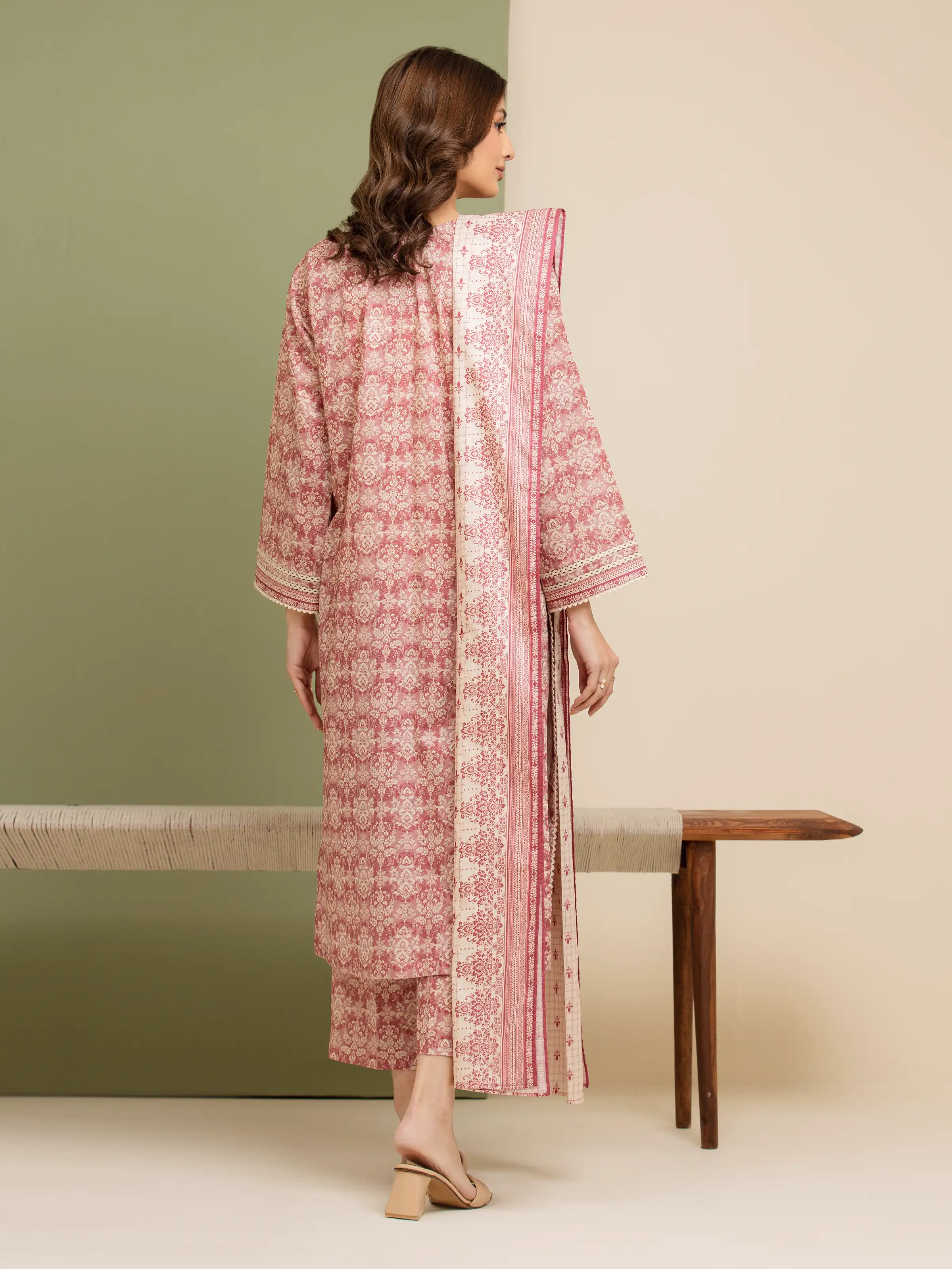 Printed Lawn Suit - EWU5A1-35139-3P - Image 2