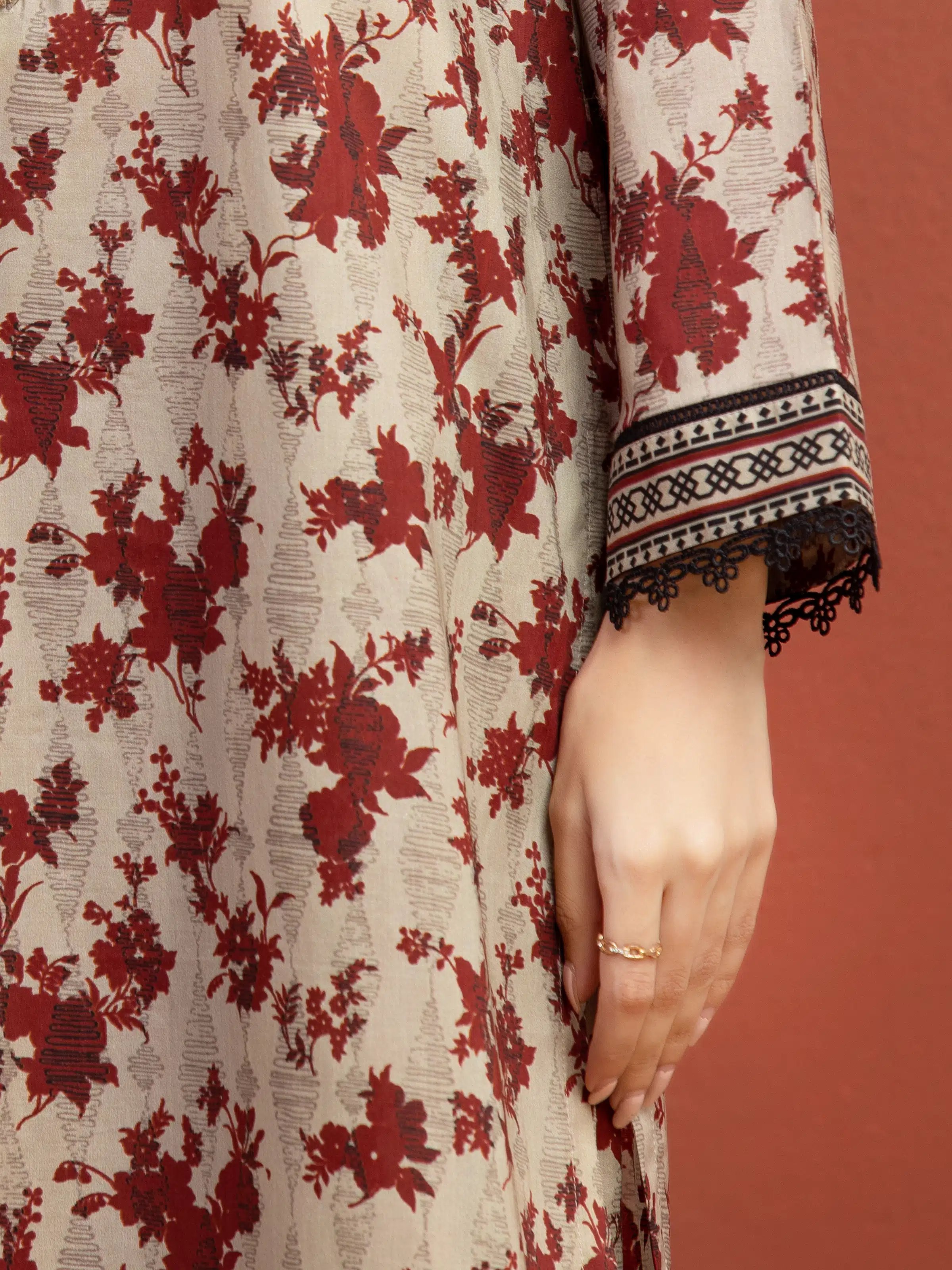 Printed Lawn Suit - EWU5A1-35305-3P - Image 4