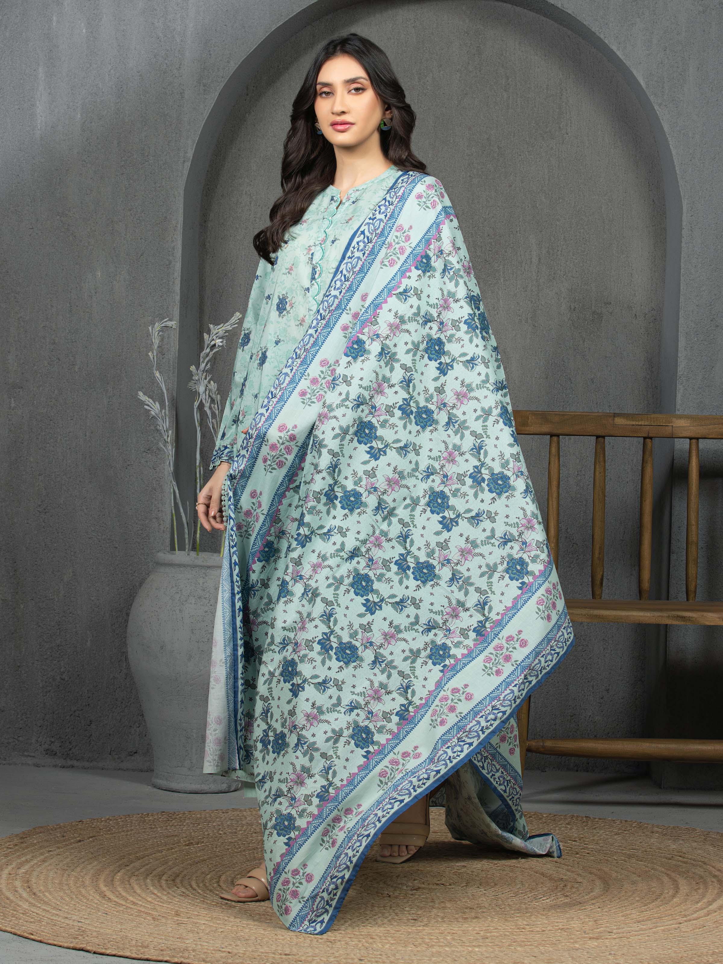 Printed Cambric Suit - EWU5A2-35802-3P - Image 5