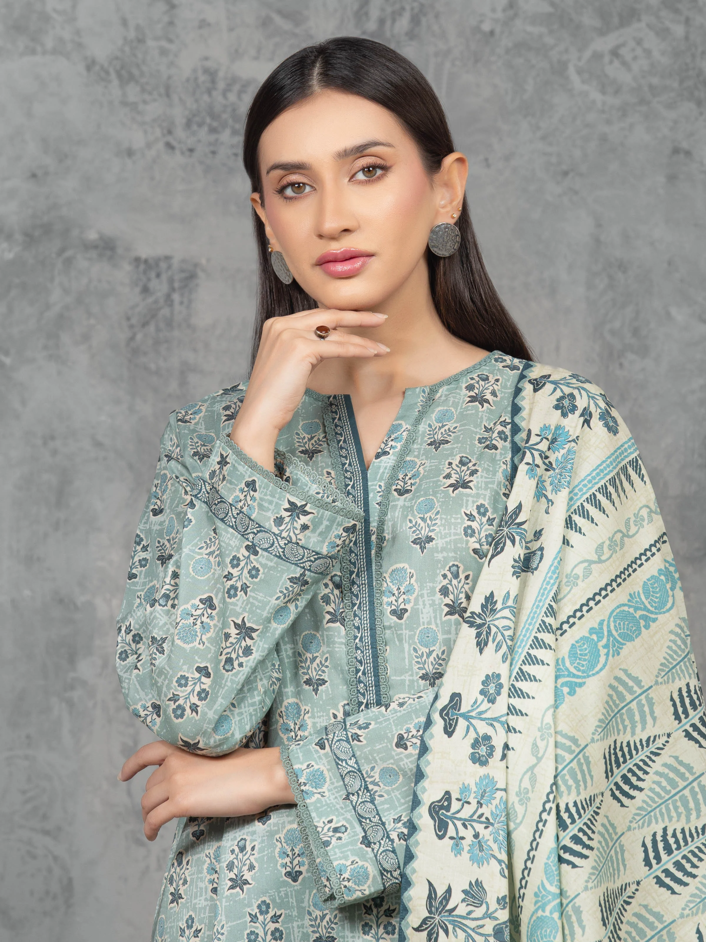 Printed Cambric Suit - EWU5A2-35805-3P - Image 2