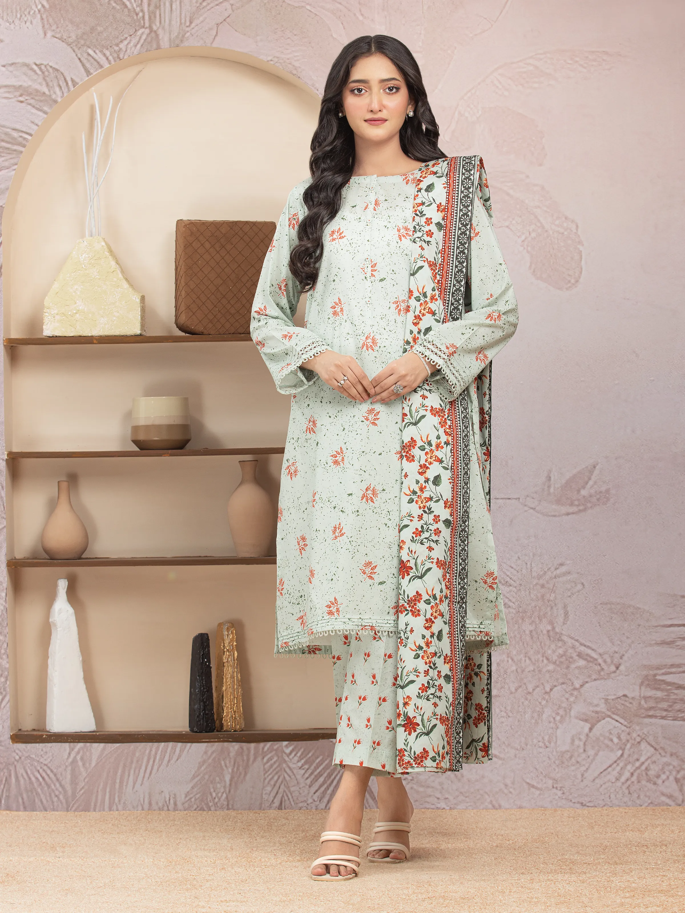 Printed Lawn Suit - EWU5A1-35016-3P