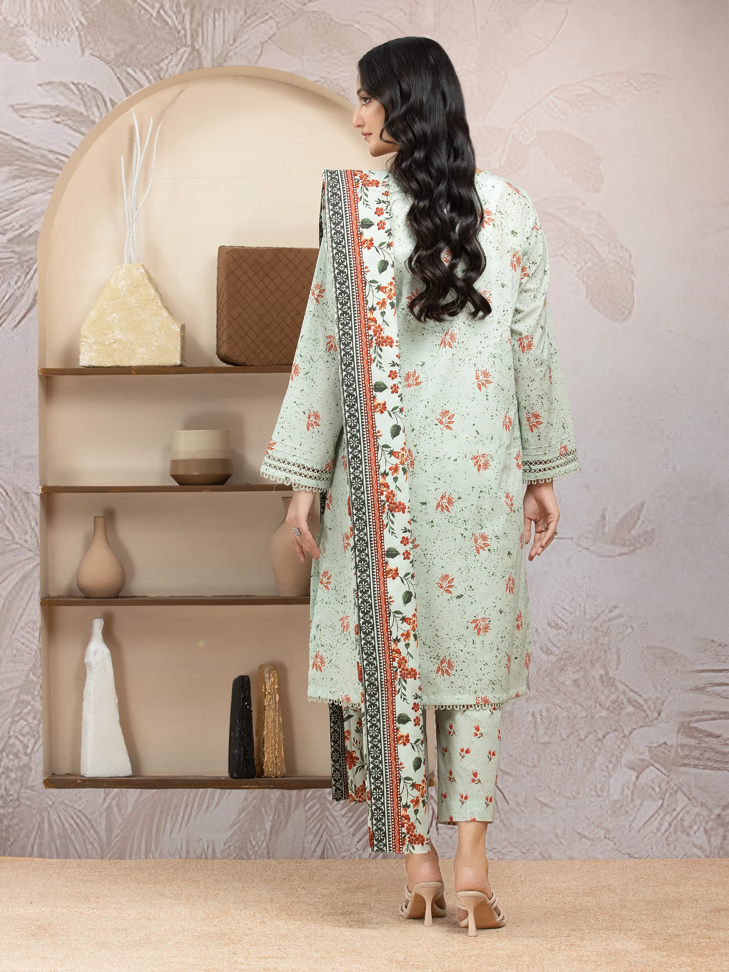 Printed Lawn Suit - EWU5A1-35016-3P - Image 2