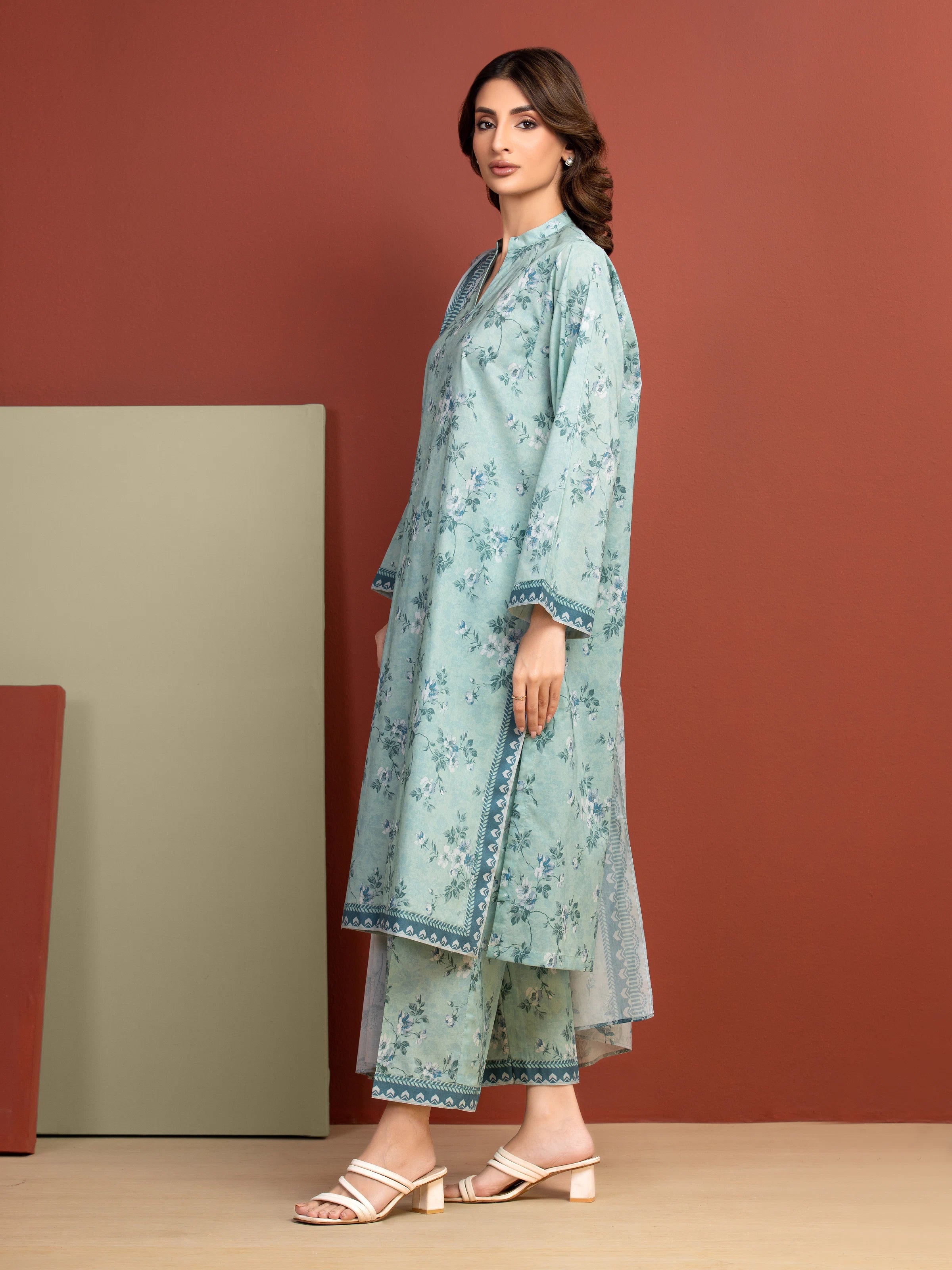 Printed Lawn Suit - EWU5A1-35294-3P - Image 5