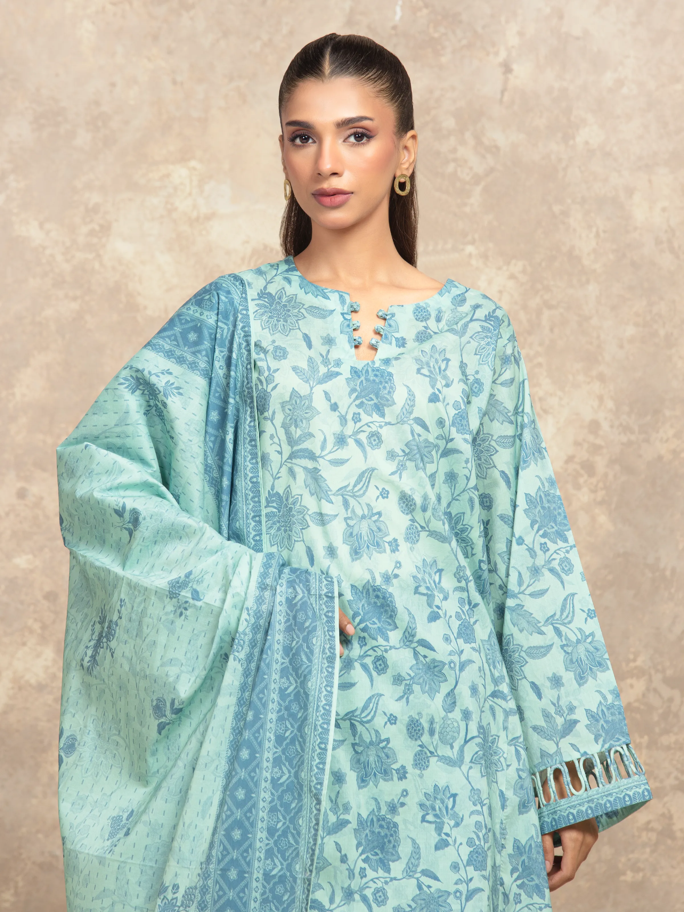 Printed Lawn Suit - EWU6A1-36505-3P - Image 2