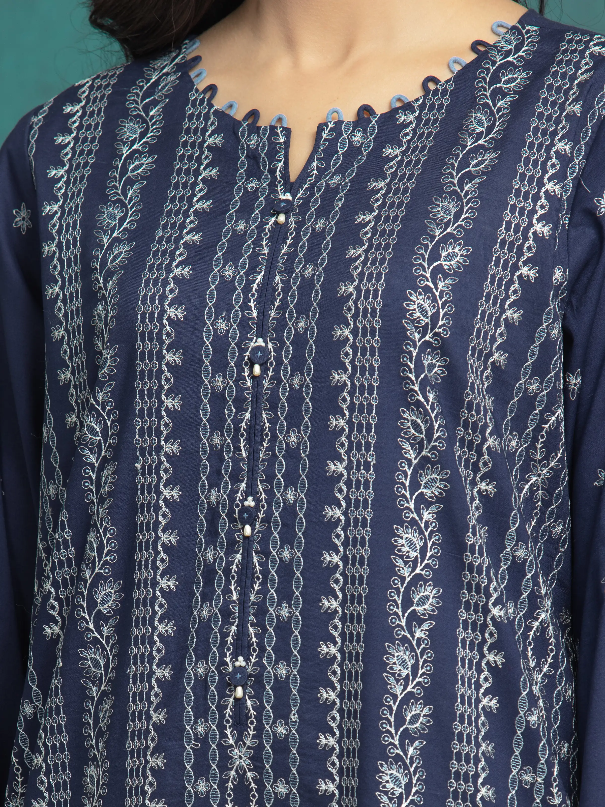 Embroidered Cambric Suit - EWU24V2-31011-3P - Image 3