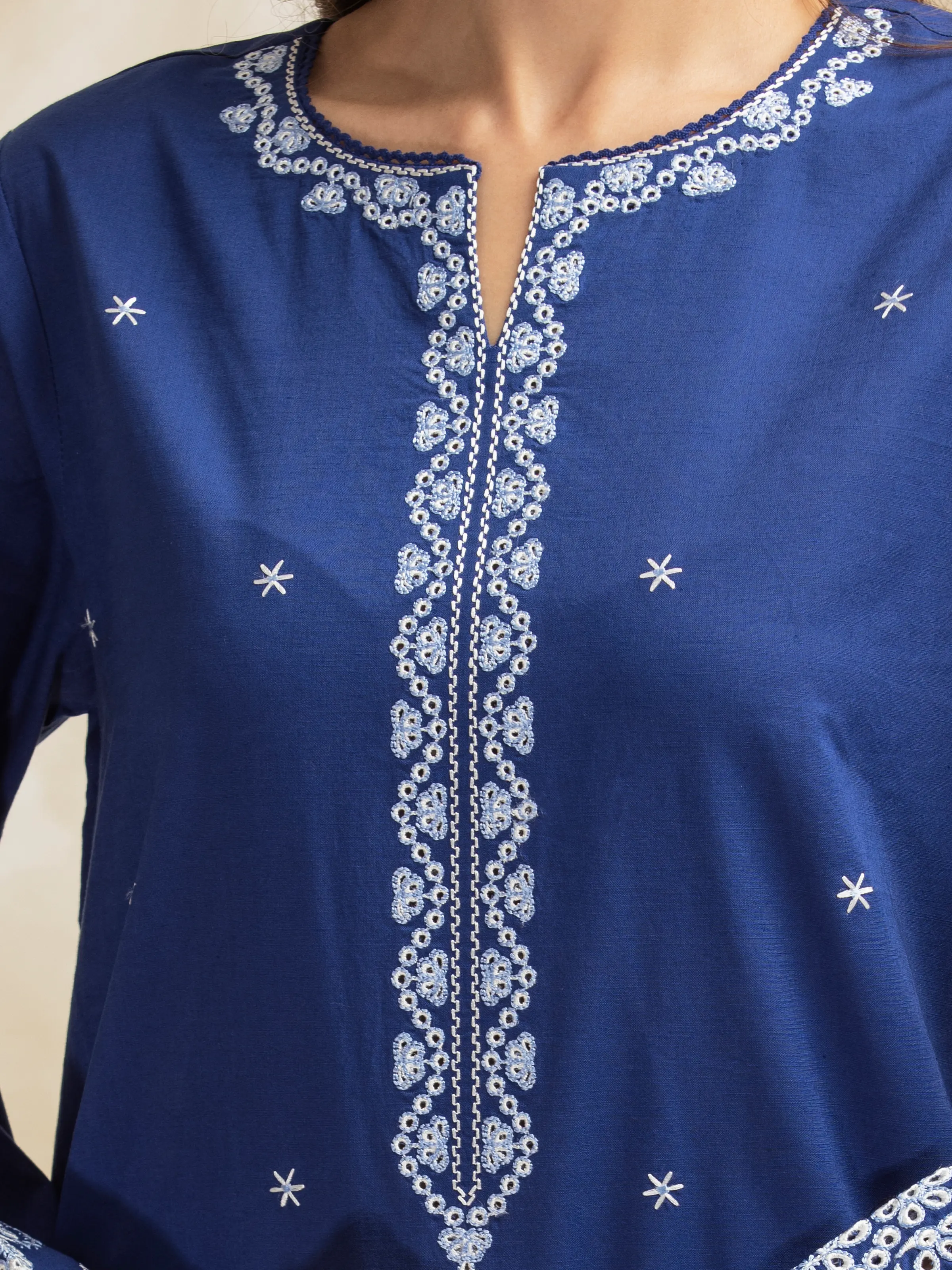 Embroidered Cambric Suit - EWU5V2-31038-3P - Image 3