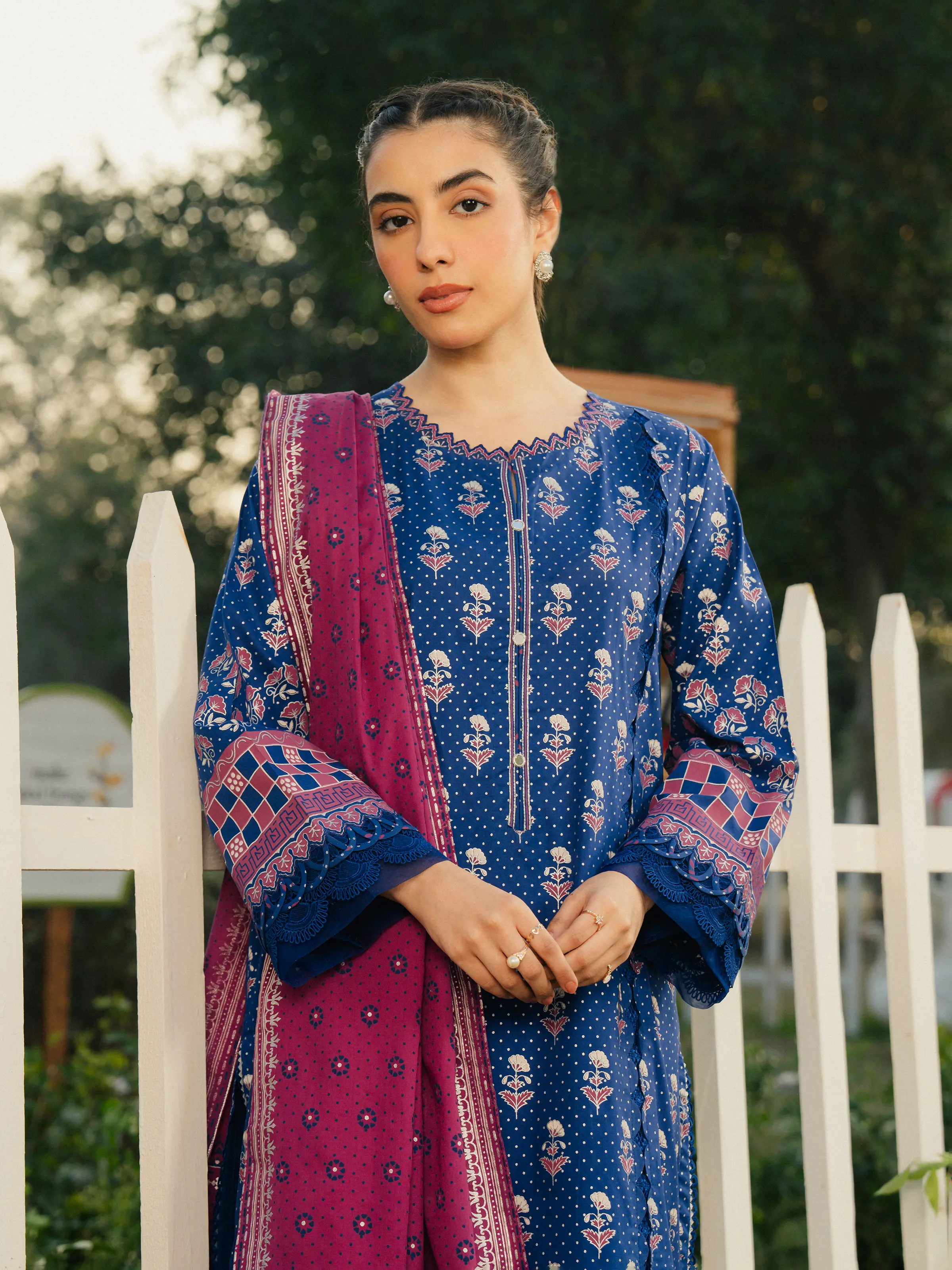 Block Print Cambric Shirt - EWU5M1-007S