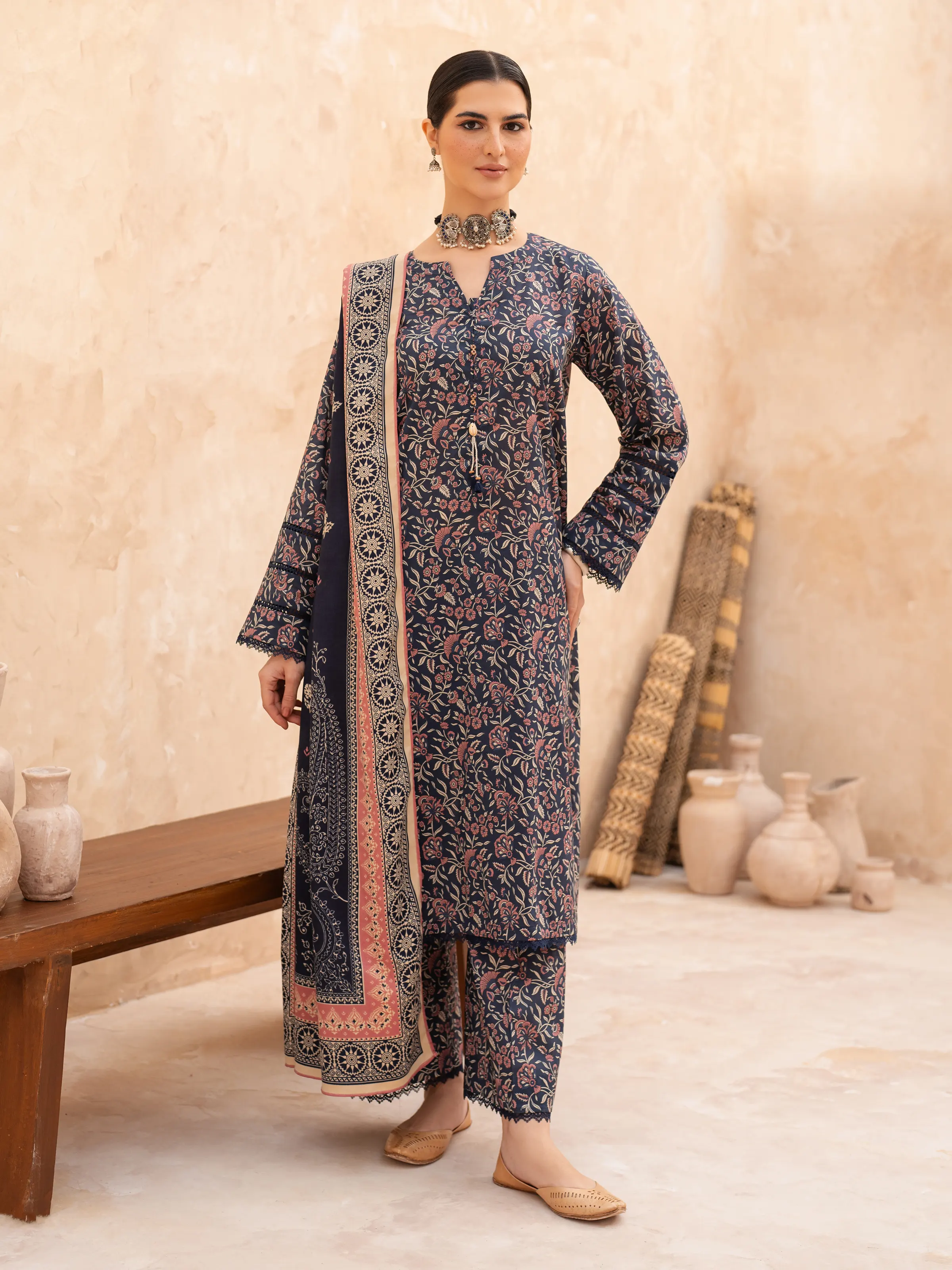 Printed Khaddar Suit - EWU24M3-080