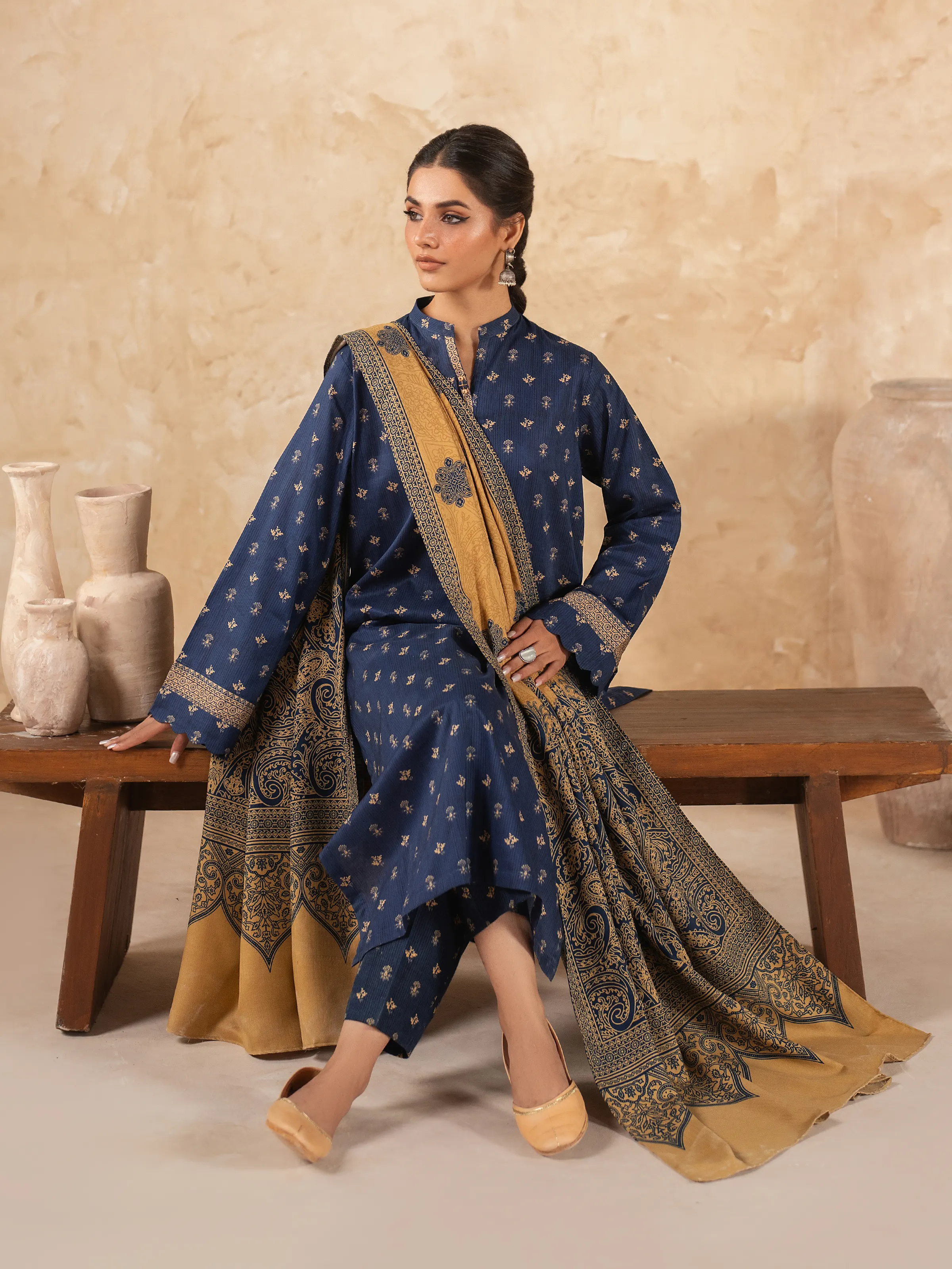 Printed Khaddar Suit - EWU24M3-090 - Image 2