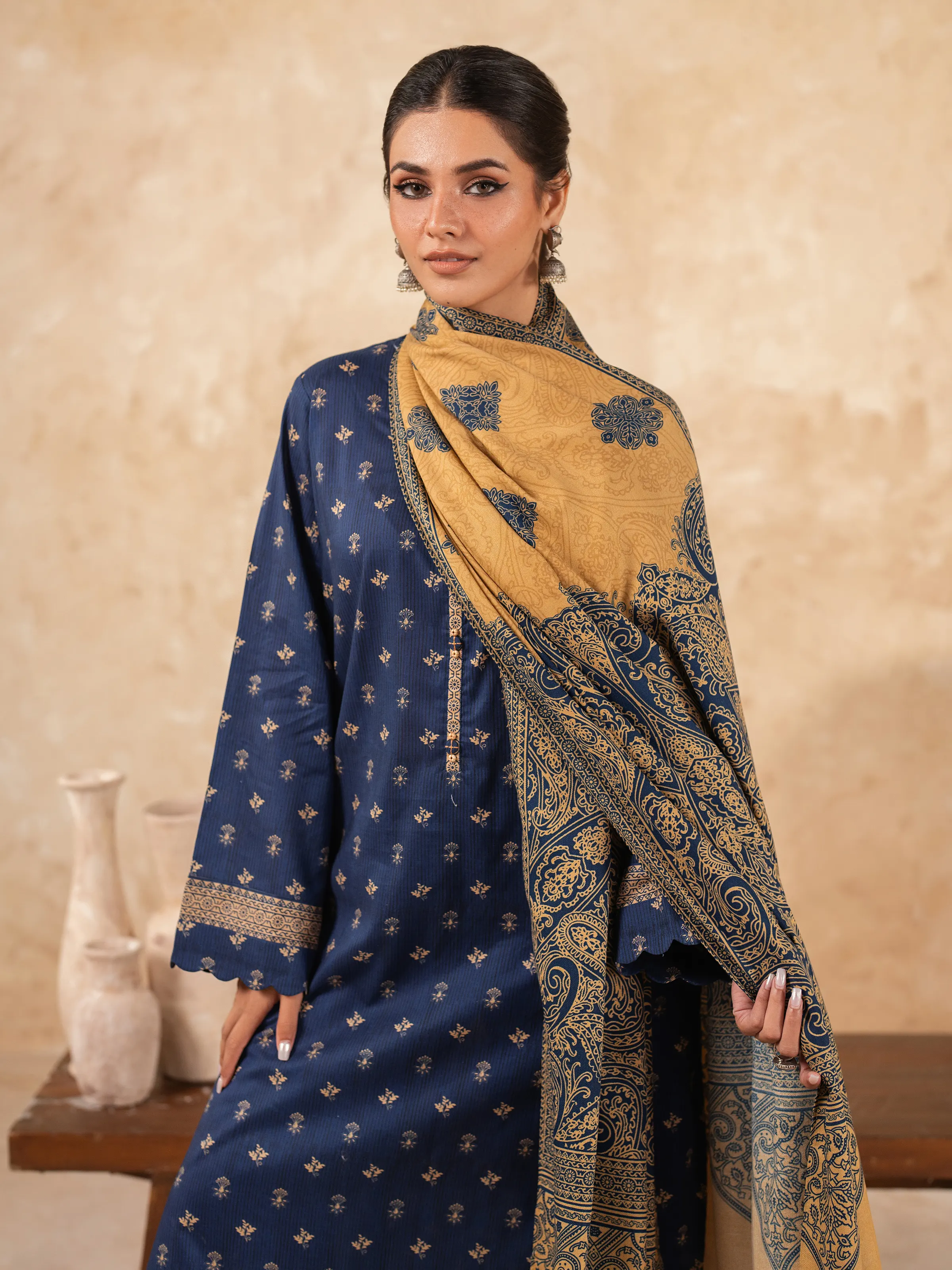 Printed Khaddar Suit - EWU24M3-090 - Image 4