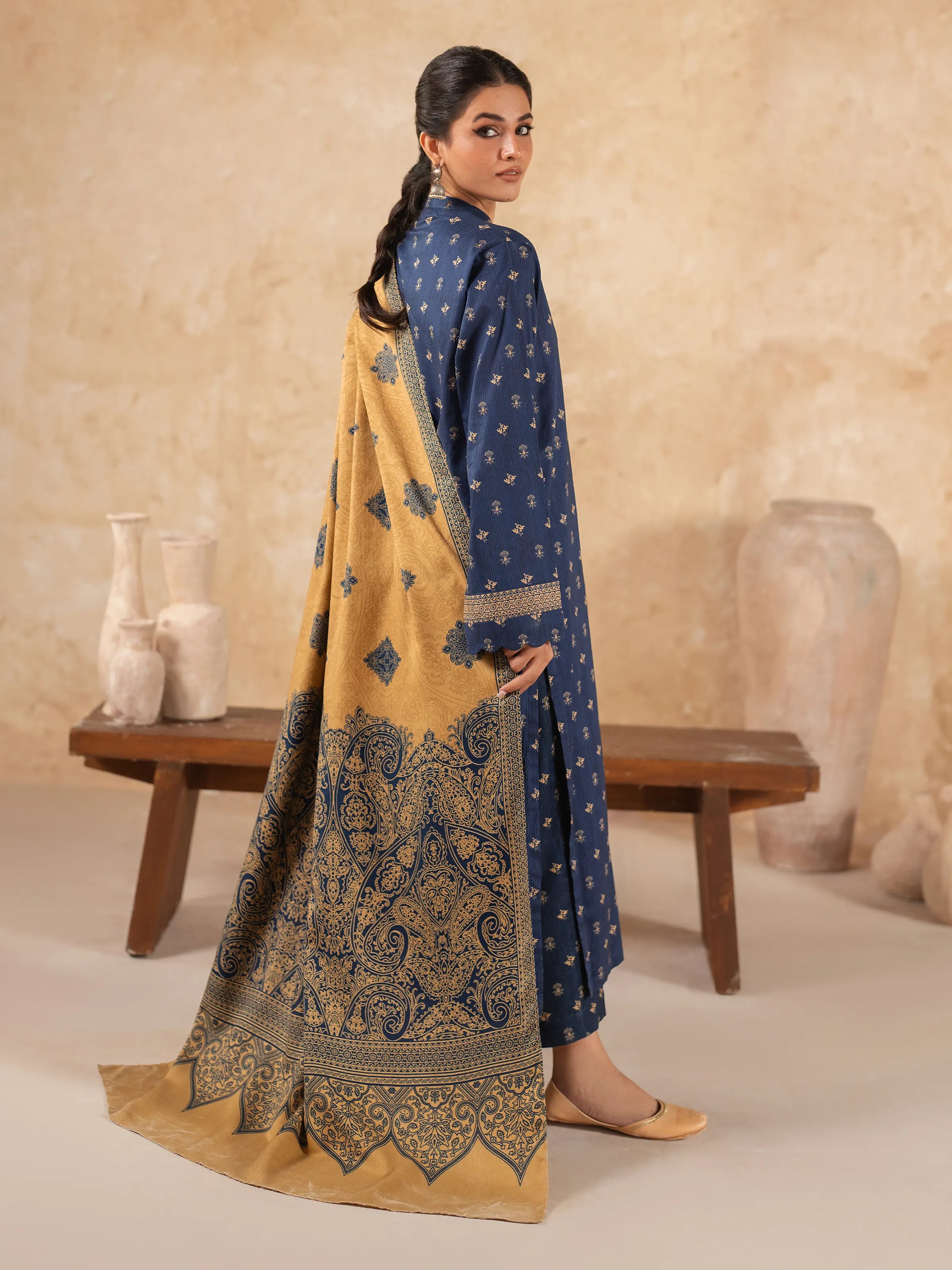 Printed Khaddar Suit - EWU24M3-090 - Image 5