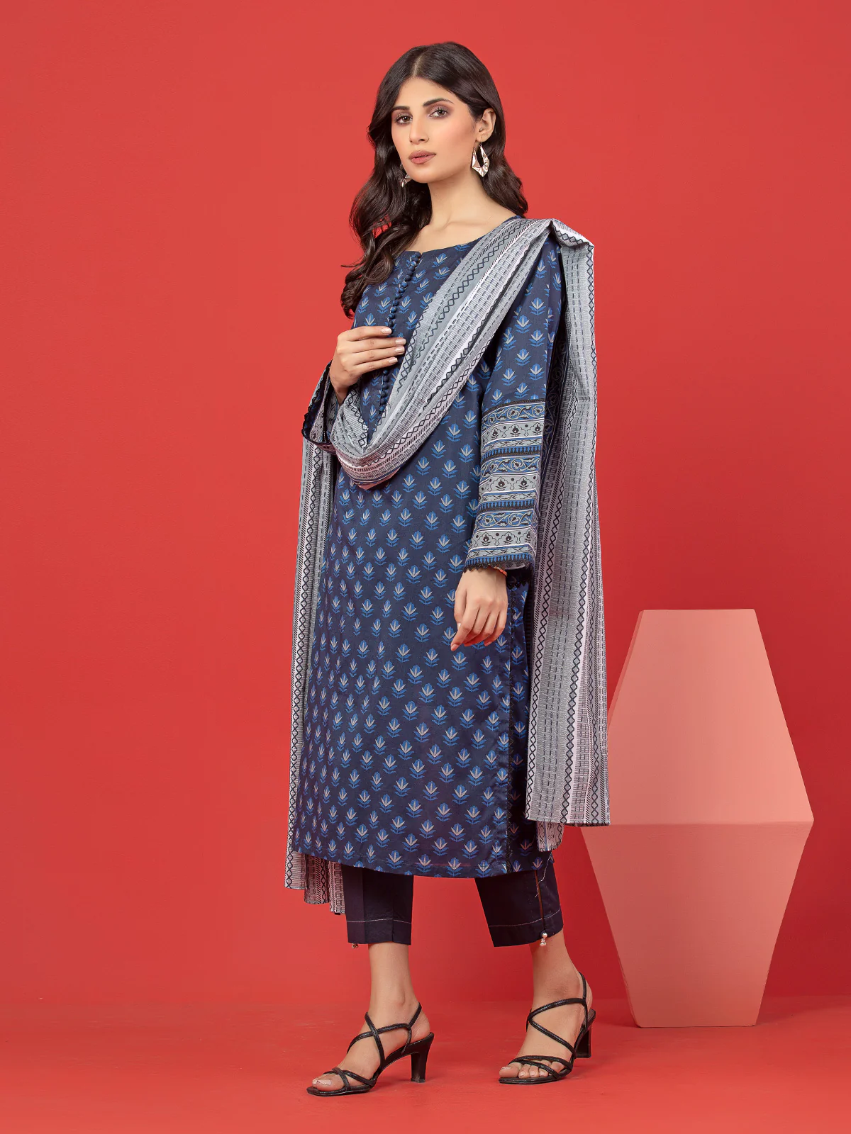 Printed Lawn Shirt - EWU23A1-26230S - Image 3