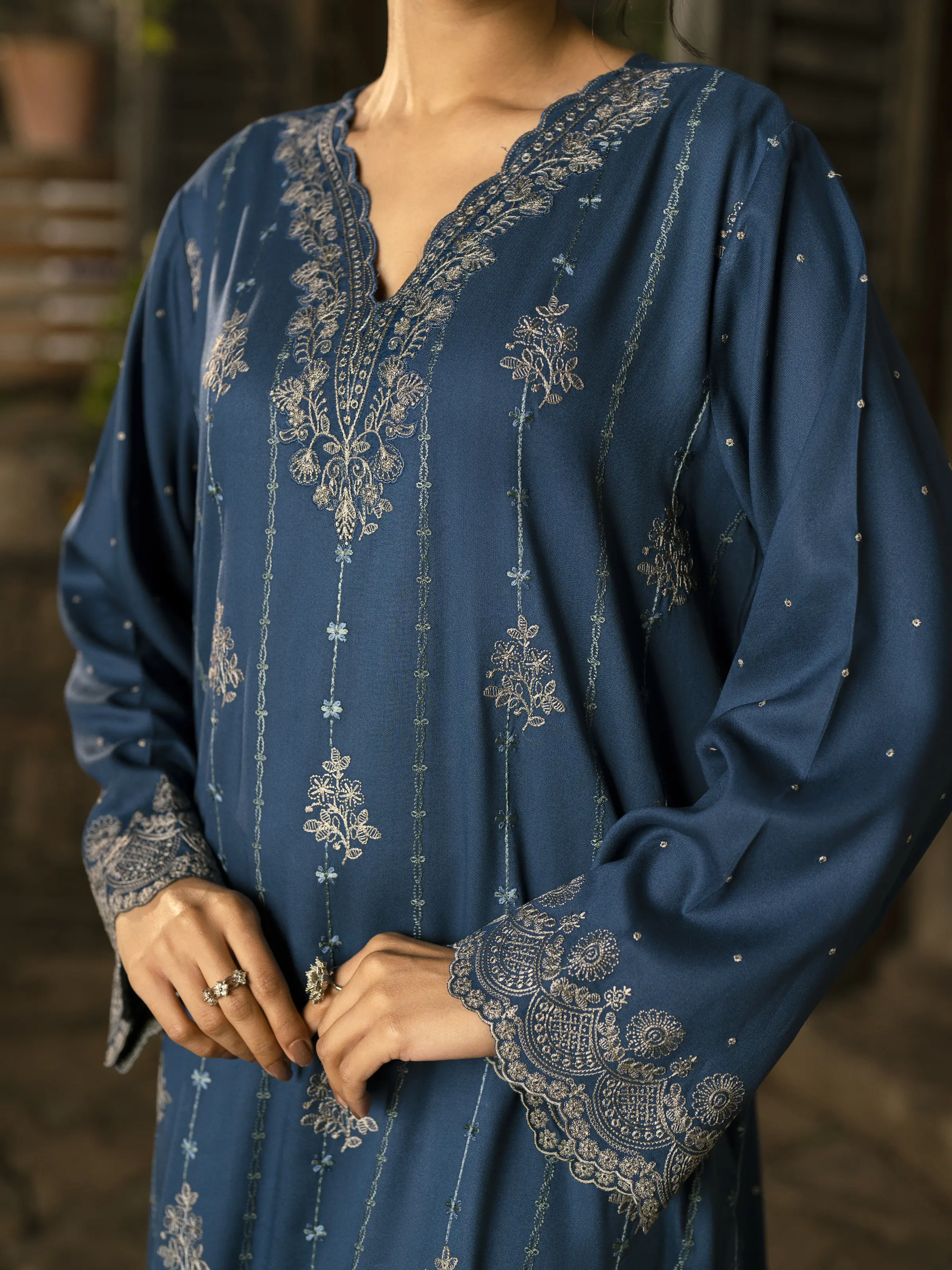Embroidered Marina Twill Suit - EWU24V14-30205-3P - Image 7