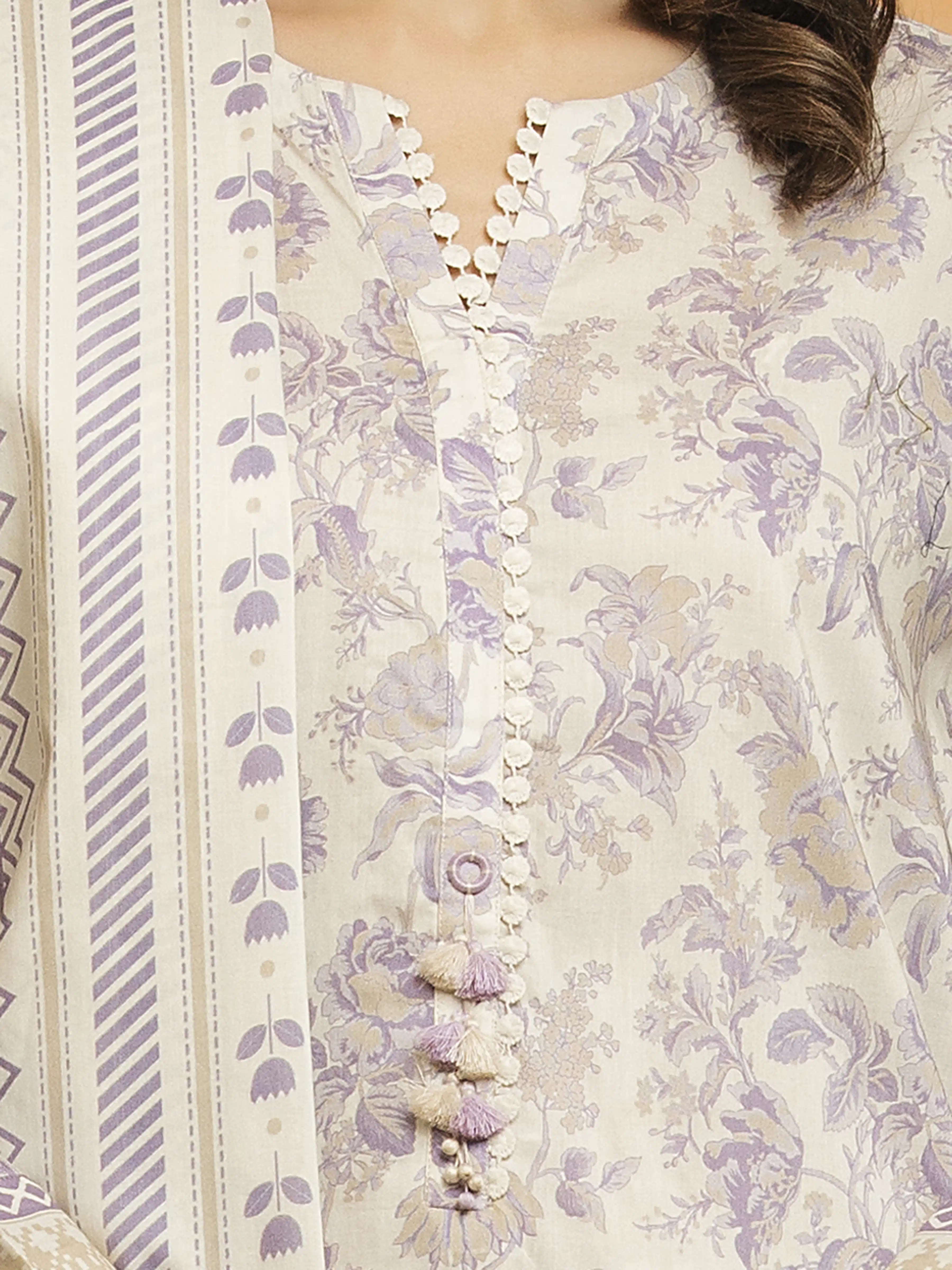 Printed Lawn Suit - EWU5A1-35146-3P - Image 3